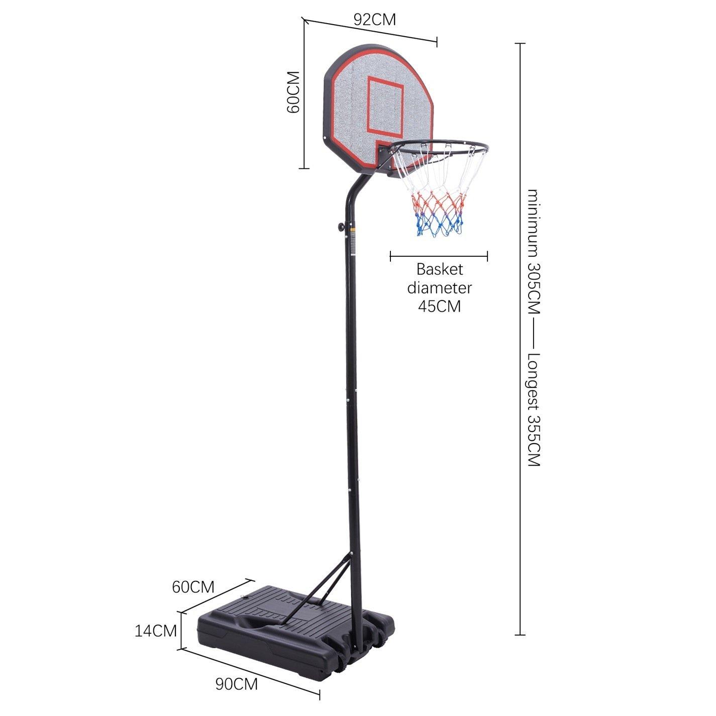 Black - LIFE IDEAS SPORT - Adjustable Basketball Hoop - 2