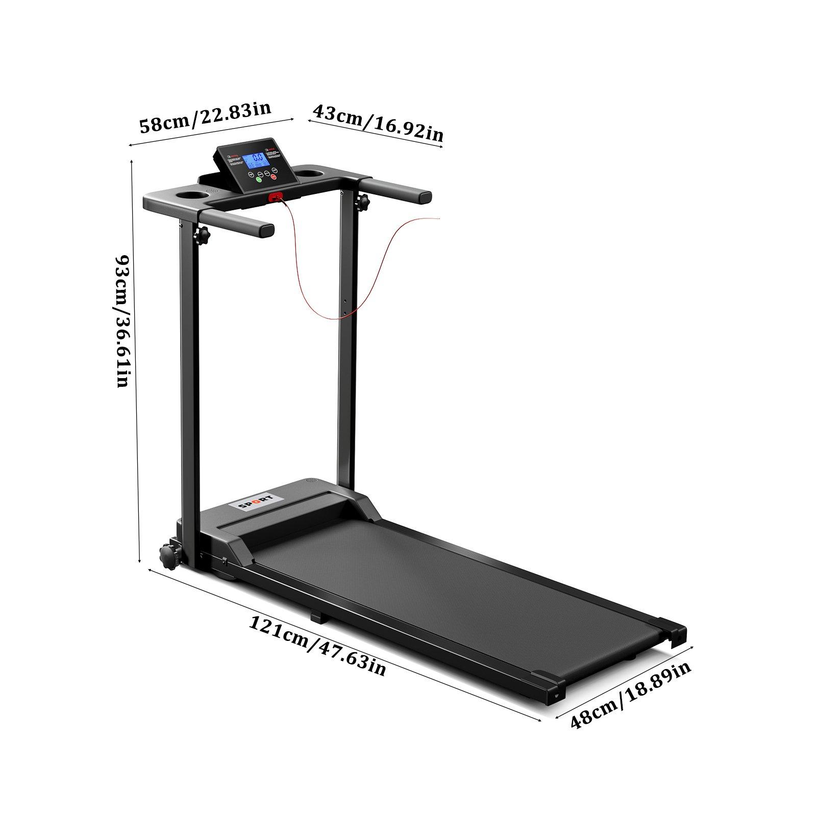 Black - LIFE IDEAS SPORT - Folding Protective Indoor Treadmill - 2