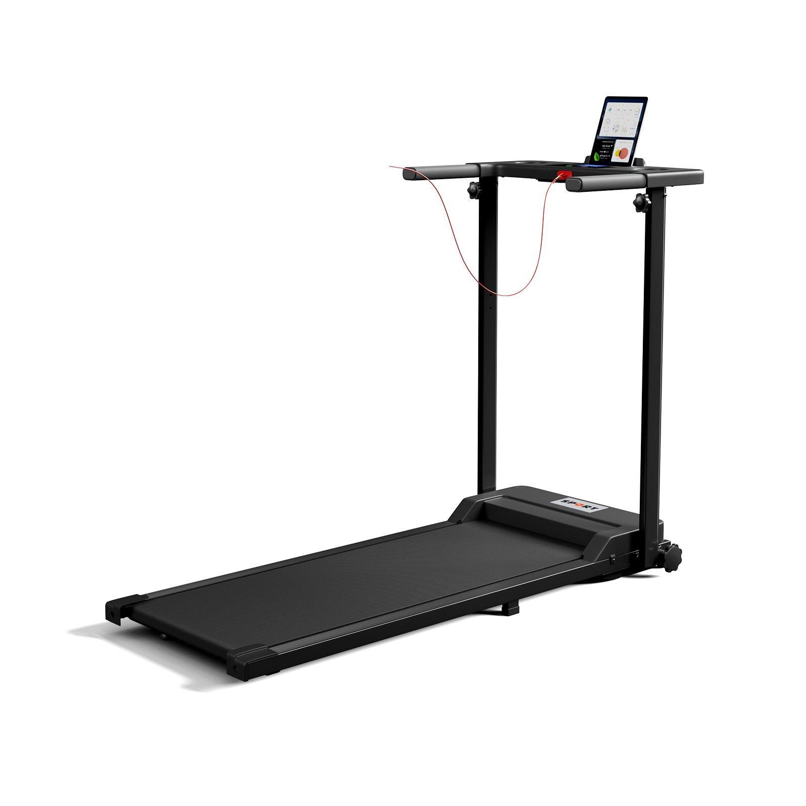 Black - LIFE IDEAS SPORT - Folding Protective Indoor Treadmill - 4