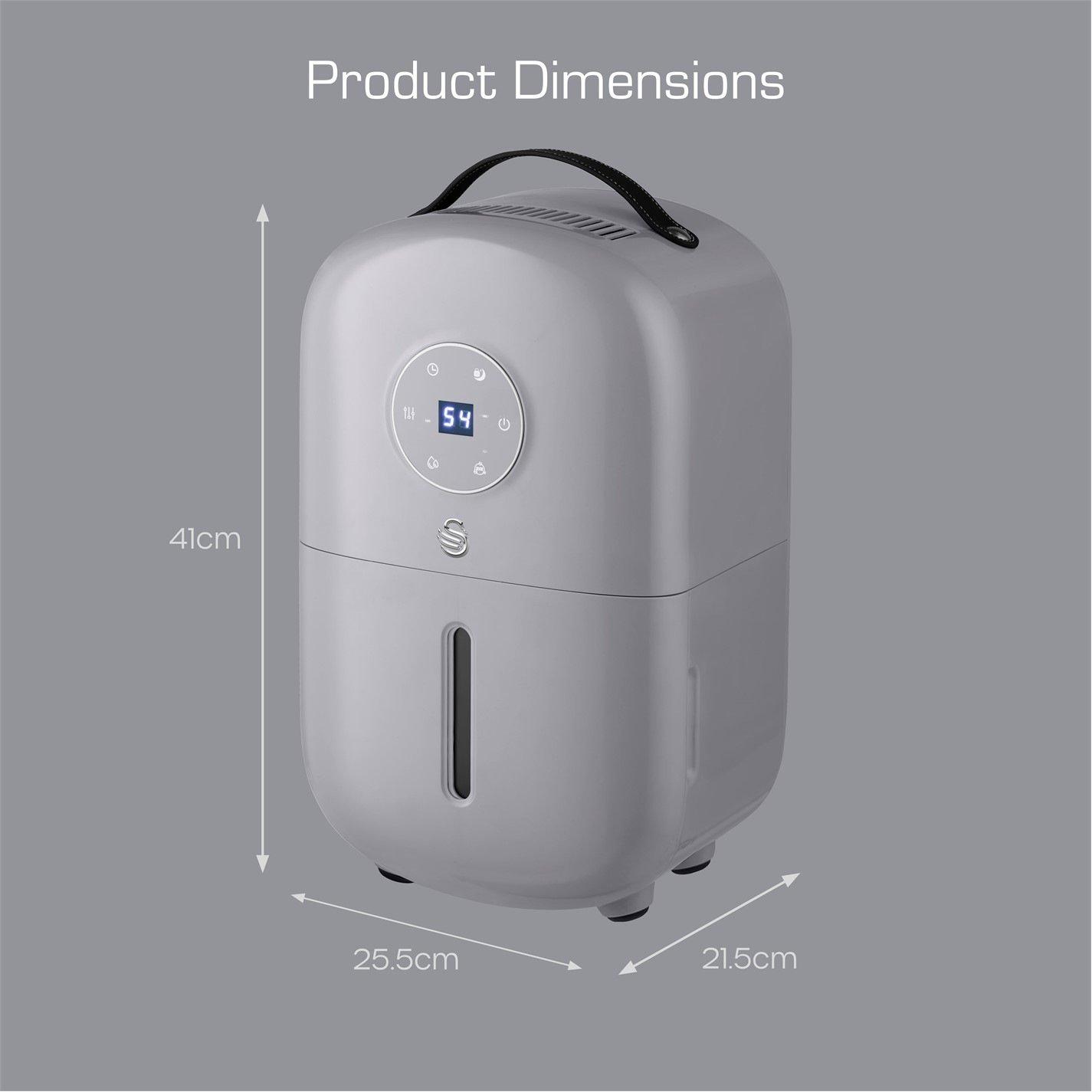 Grey - Swan - Swan Retro 5L Dehumidifier with 24 Hour Timer and - 6