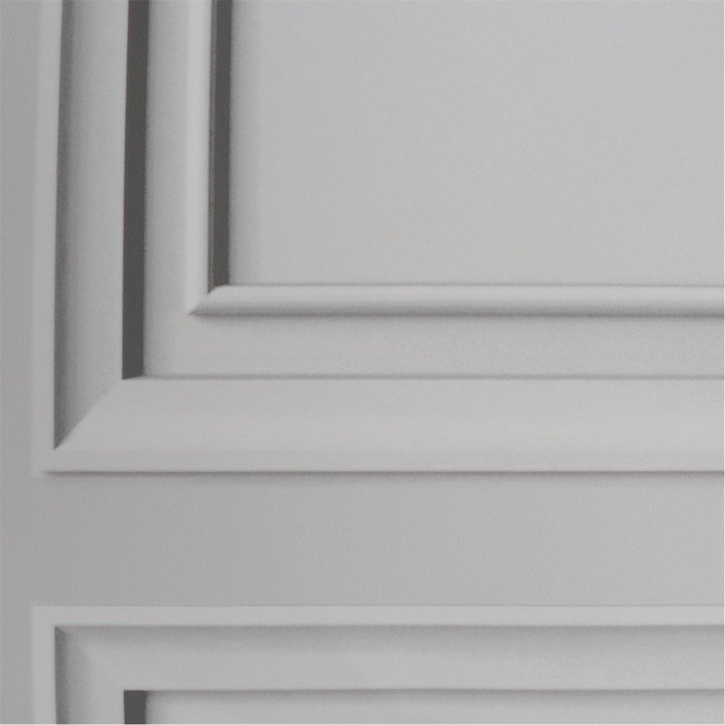 Grey - Fresco - Grey Wood Panelling Wallpaper - 5