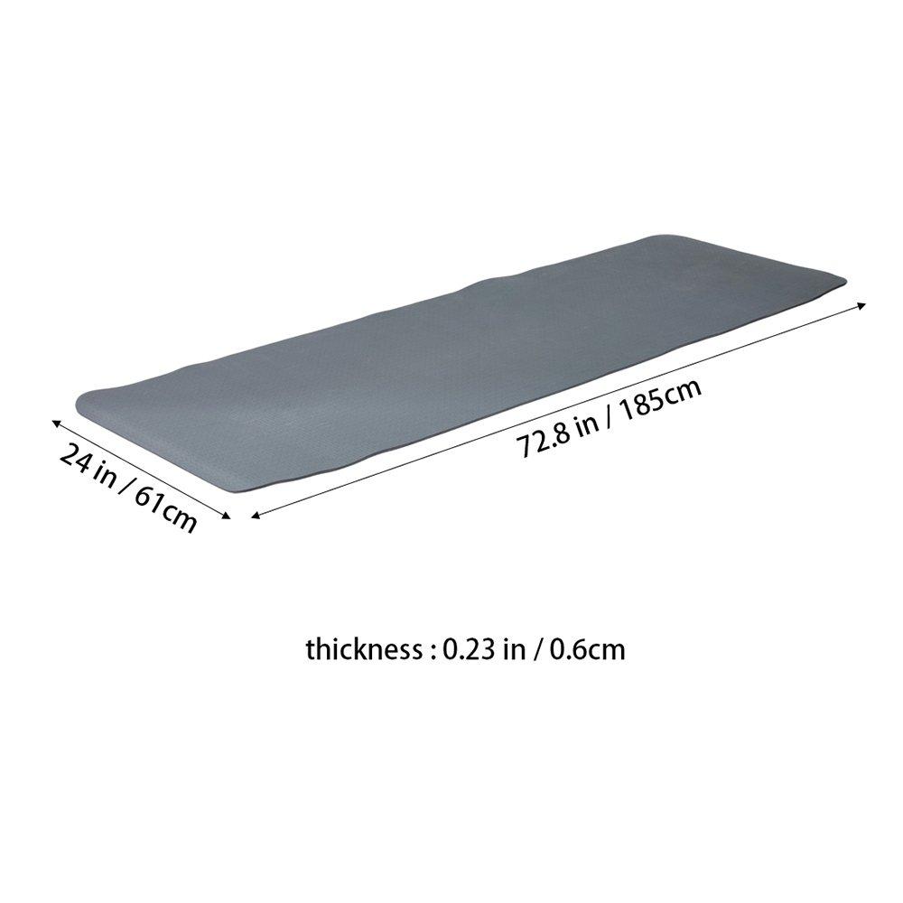 Grey - LIFE IDEAS SPORT - 2 Pack 6mm Thick TPE Exercise Yoga Mats - 2