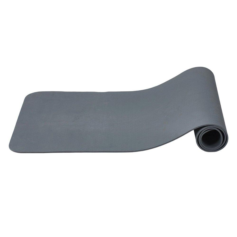 Grey - LIFE IDEAS SPORT - 2 Pack 6mm Thick TPE Exercise Yoga Mats - 4