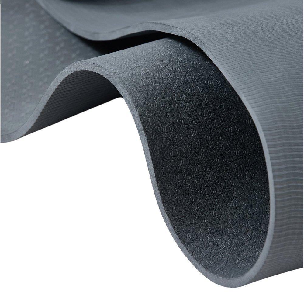 Grey - LIFE IDEAS SPORT - 2 Pack 6mm Thick TPE Exercise Yoga Mats - 9