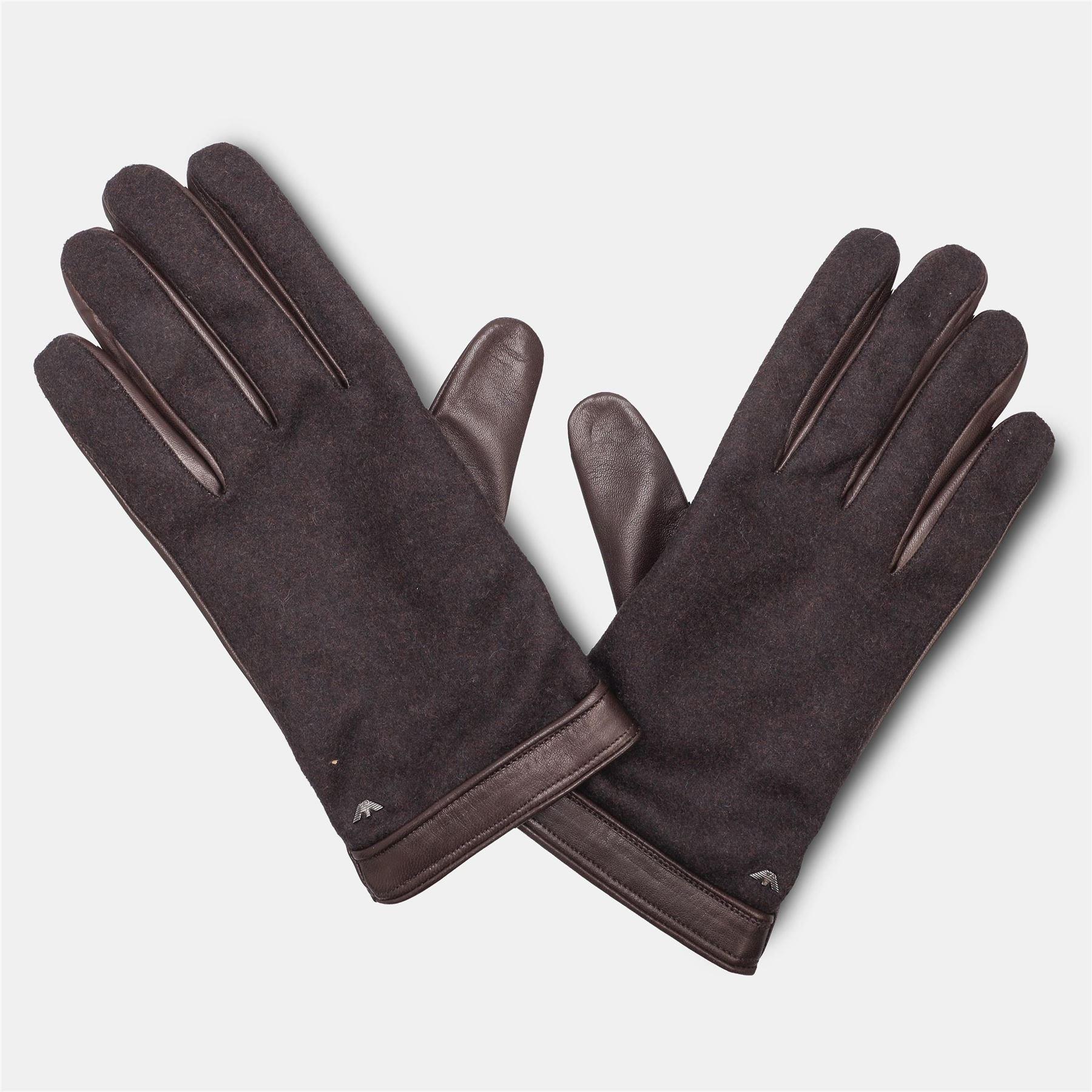 Black - Emporio Armani - Leather Gloves - 1