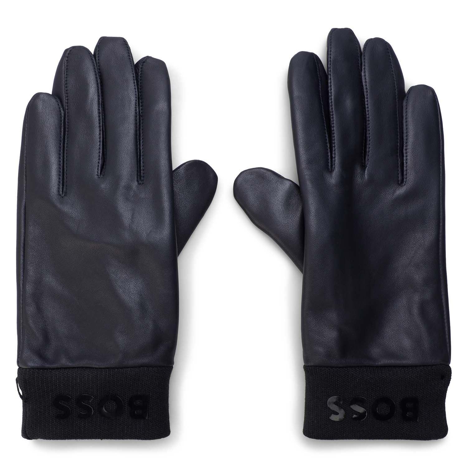 Dark Blue - Boss - Hyden 1 Leather Gloves - 1