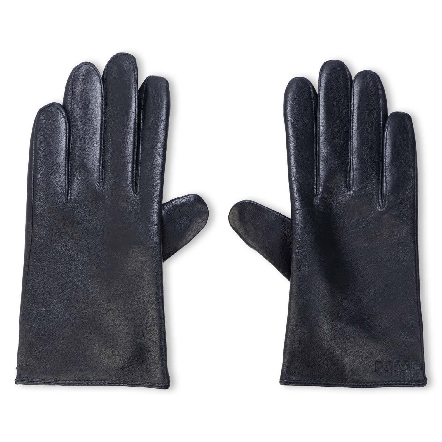 Dark Blue - Boss - Gioli Leather Gloves - 1