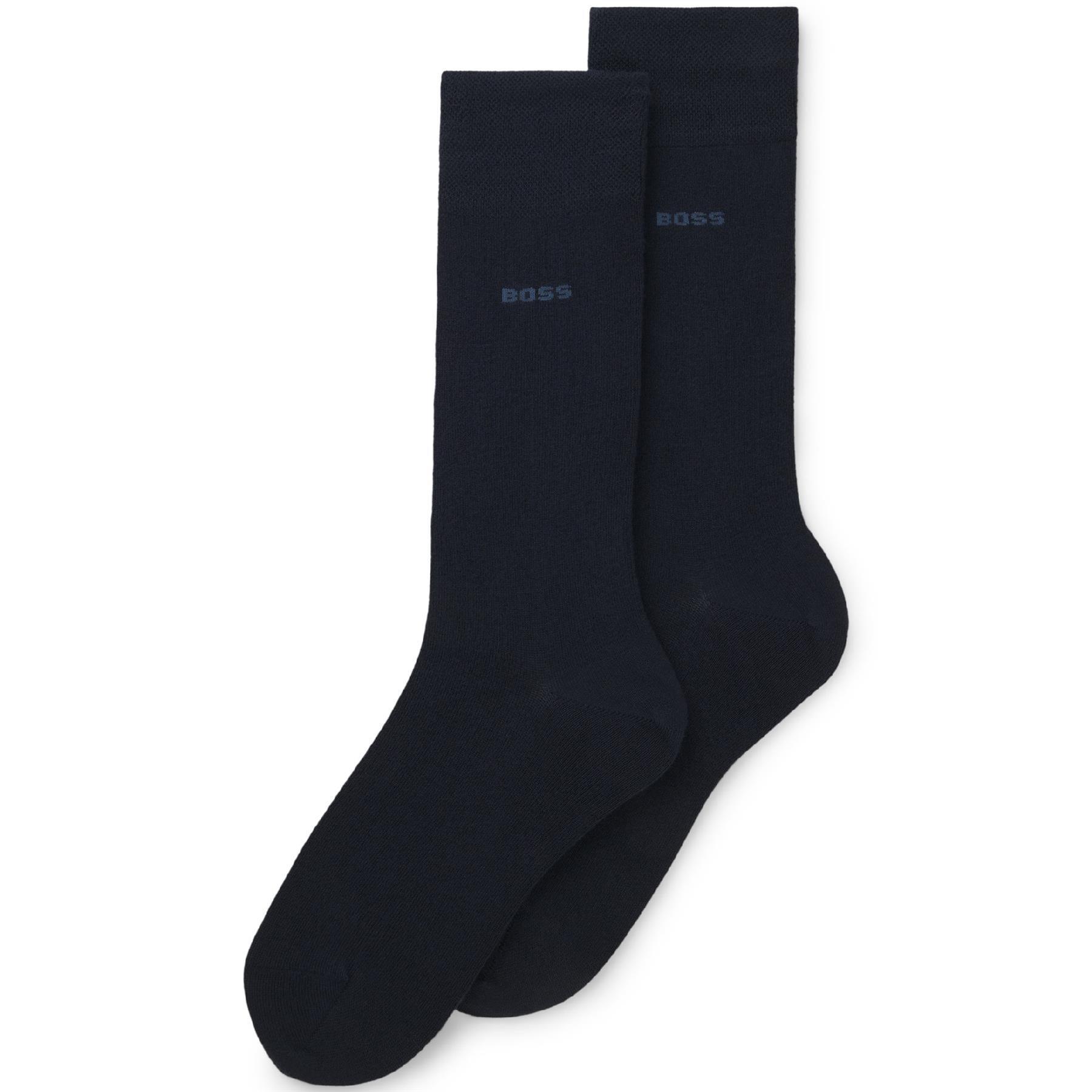 Dark Blue - Boss - 2 Pack of Socks in a Regular Length - 1