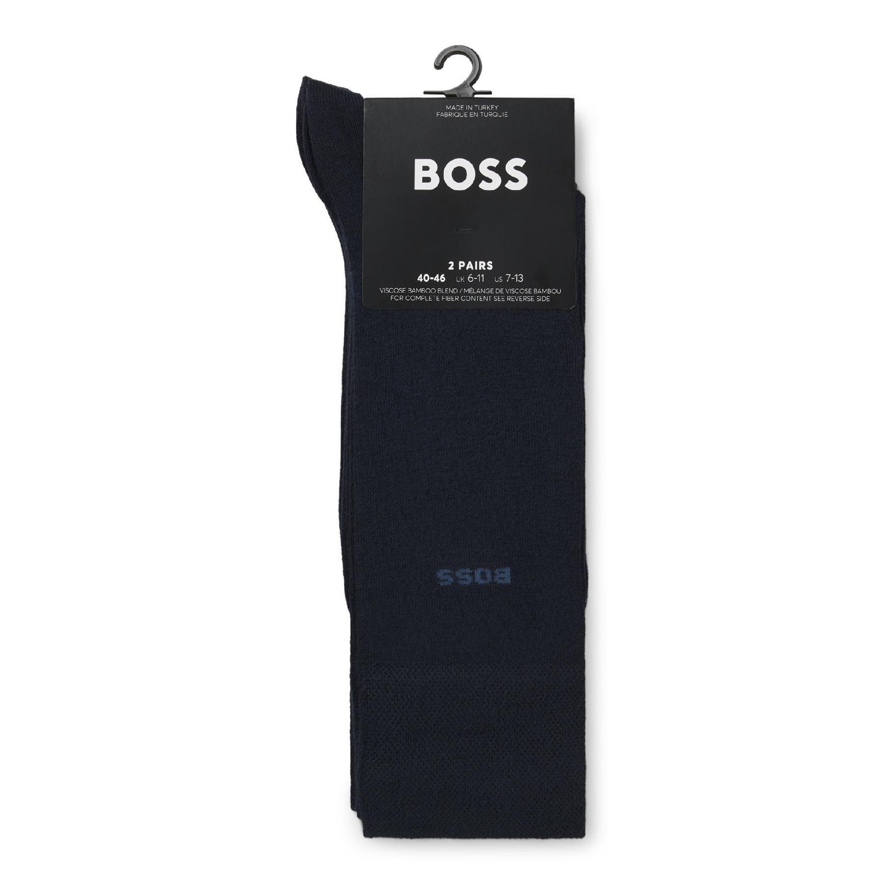 Dark Blue - Boss - 2 Pack of Socks in a Regular Length - 3