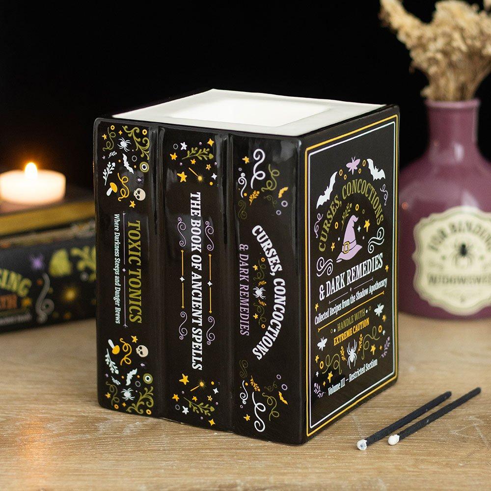 White - Something Different - Witchs Apothecary Book Shaped Oil Burner and Wax - 1