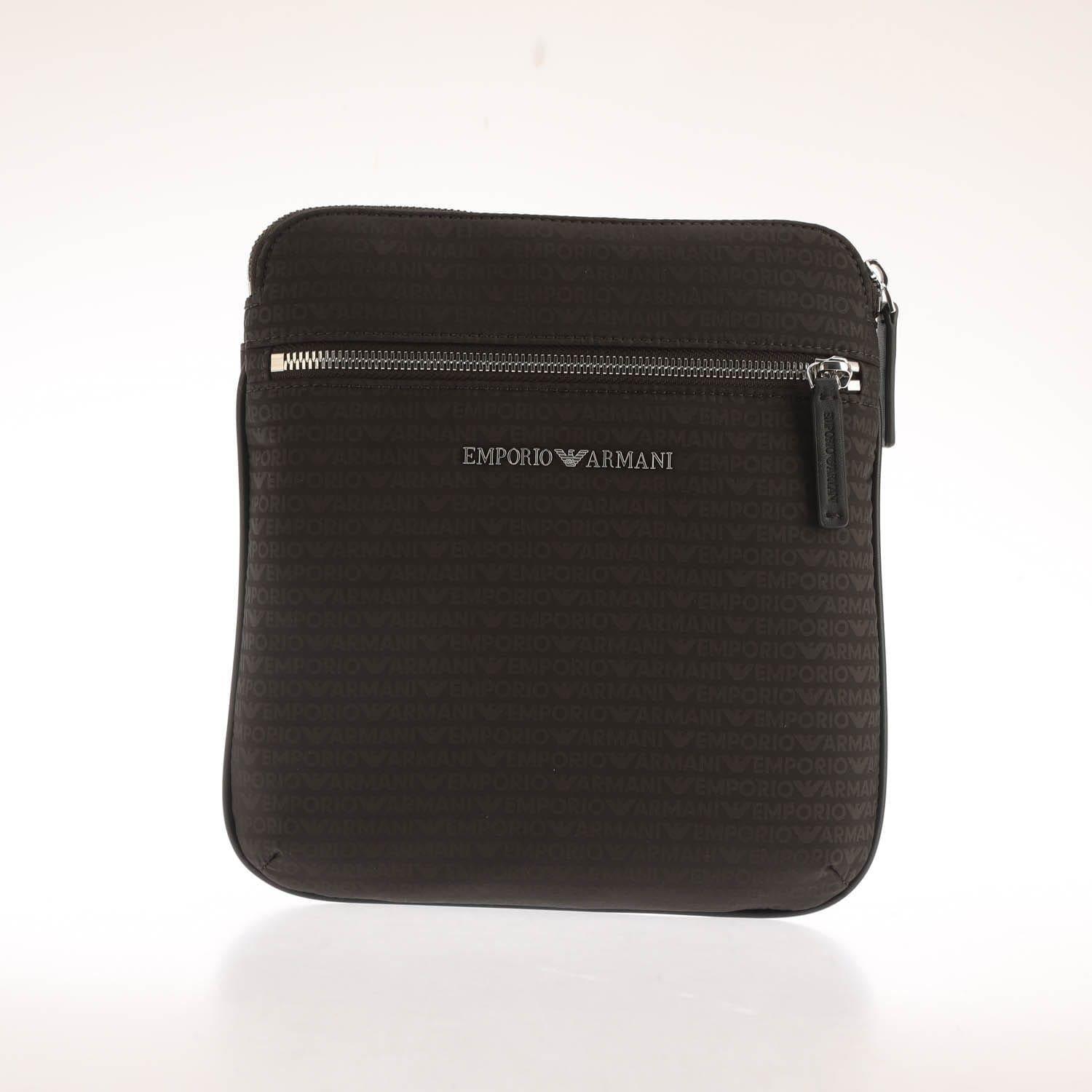 Emporio Armani Nylon Allover Jacquard Logo Shoulder Bag