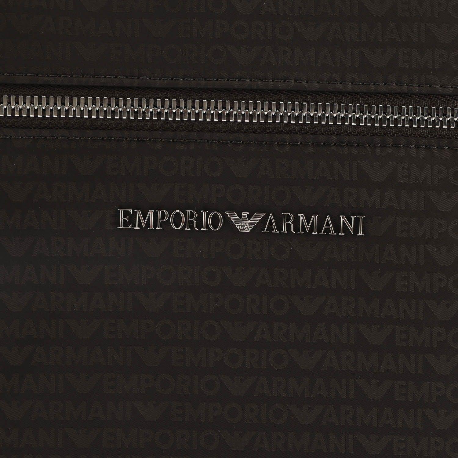 Black - Emporio Armani - Nylon Allover Jacquard Logo Shoulder Bag - 2