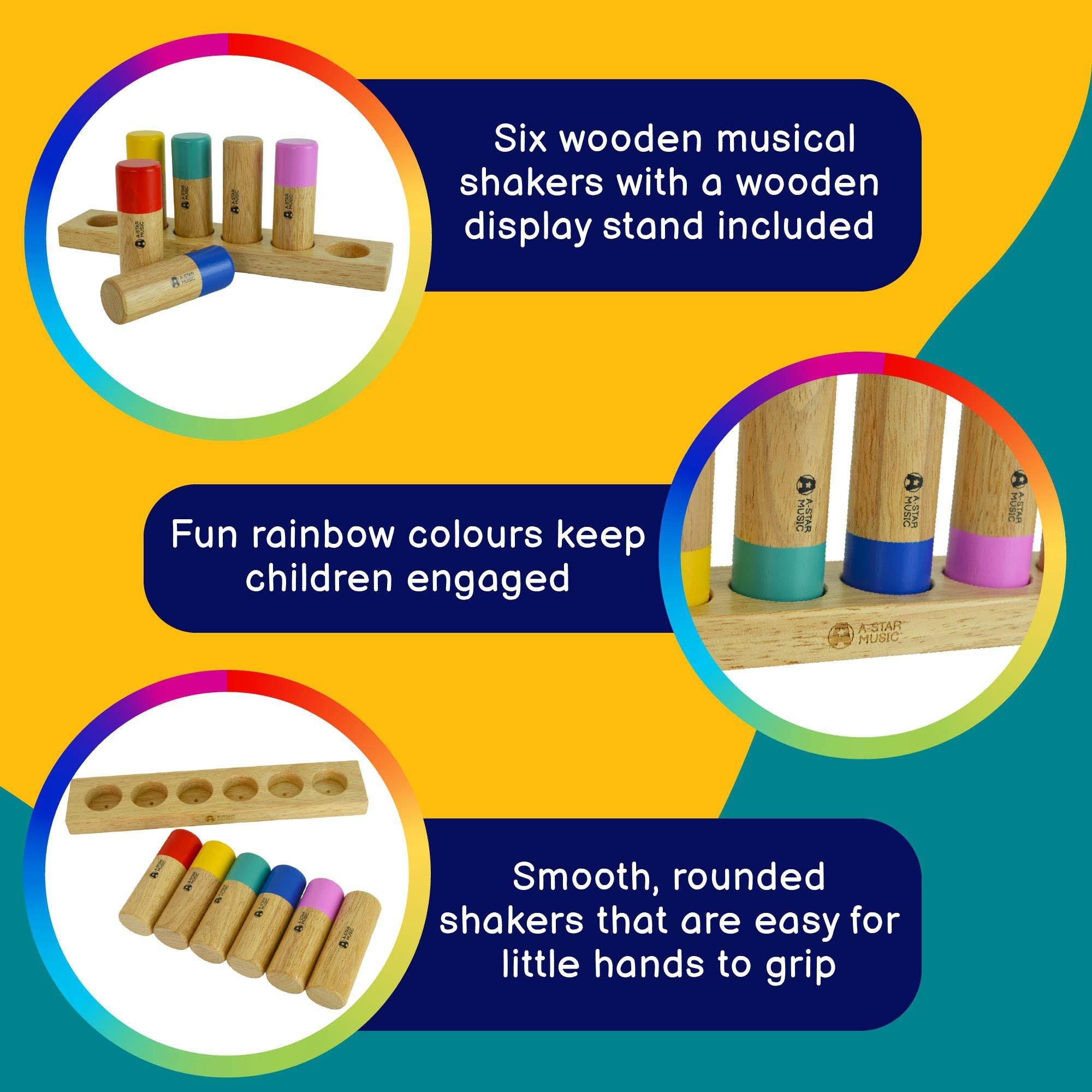 Neutral - A-Star - A-Star Wooden Shaker Set - 6 pieces - 2