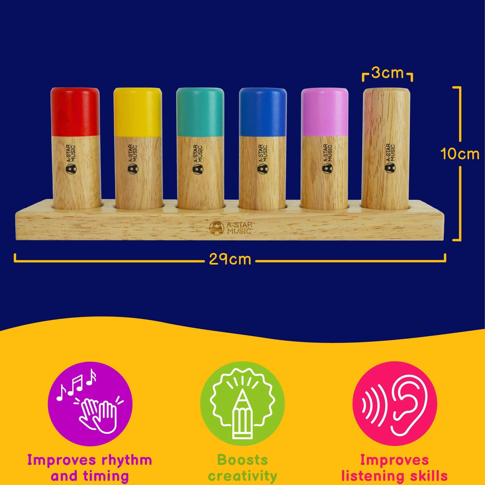 Neutral - A-Star - A-Star Wooden Shaker Set - 6 pieces - 3