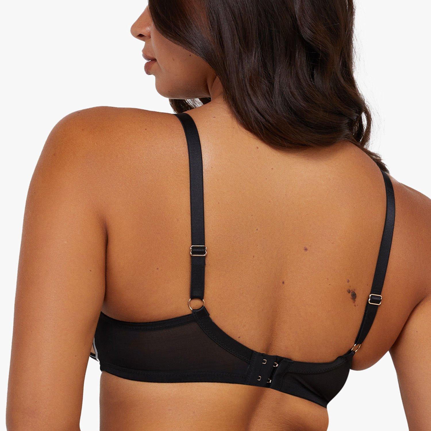 Black - Playful Promises - Ramona Black Leatherette Plunge Bra - 2