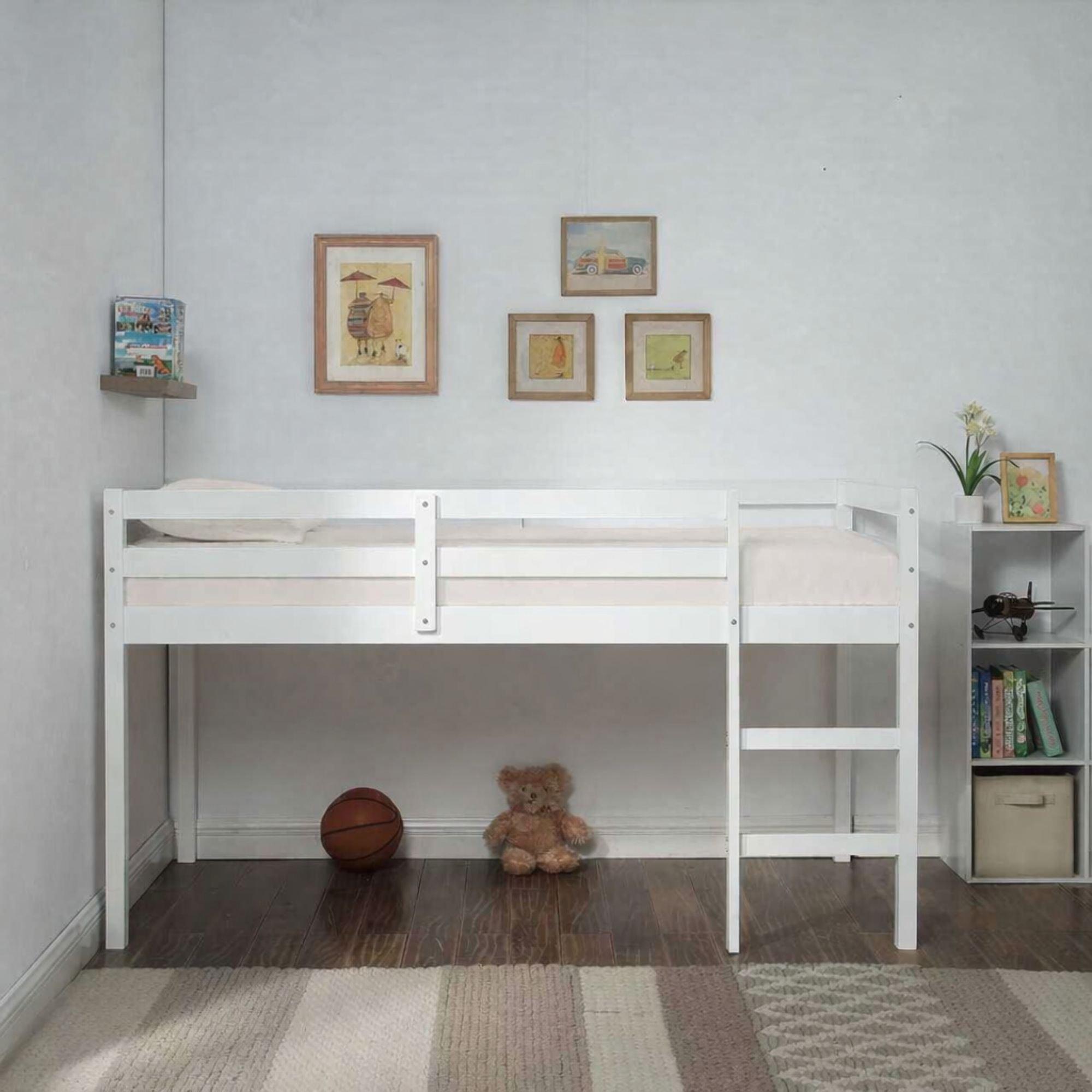 White - Aspire - Cove Midsleeper Wooden Children's Bed Frame, Size - 2