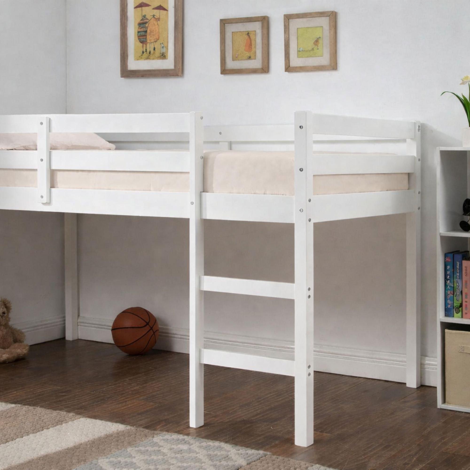 White - Aspire - Cove Midsleeper Wooden Children's Bed Frame, Size - 3