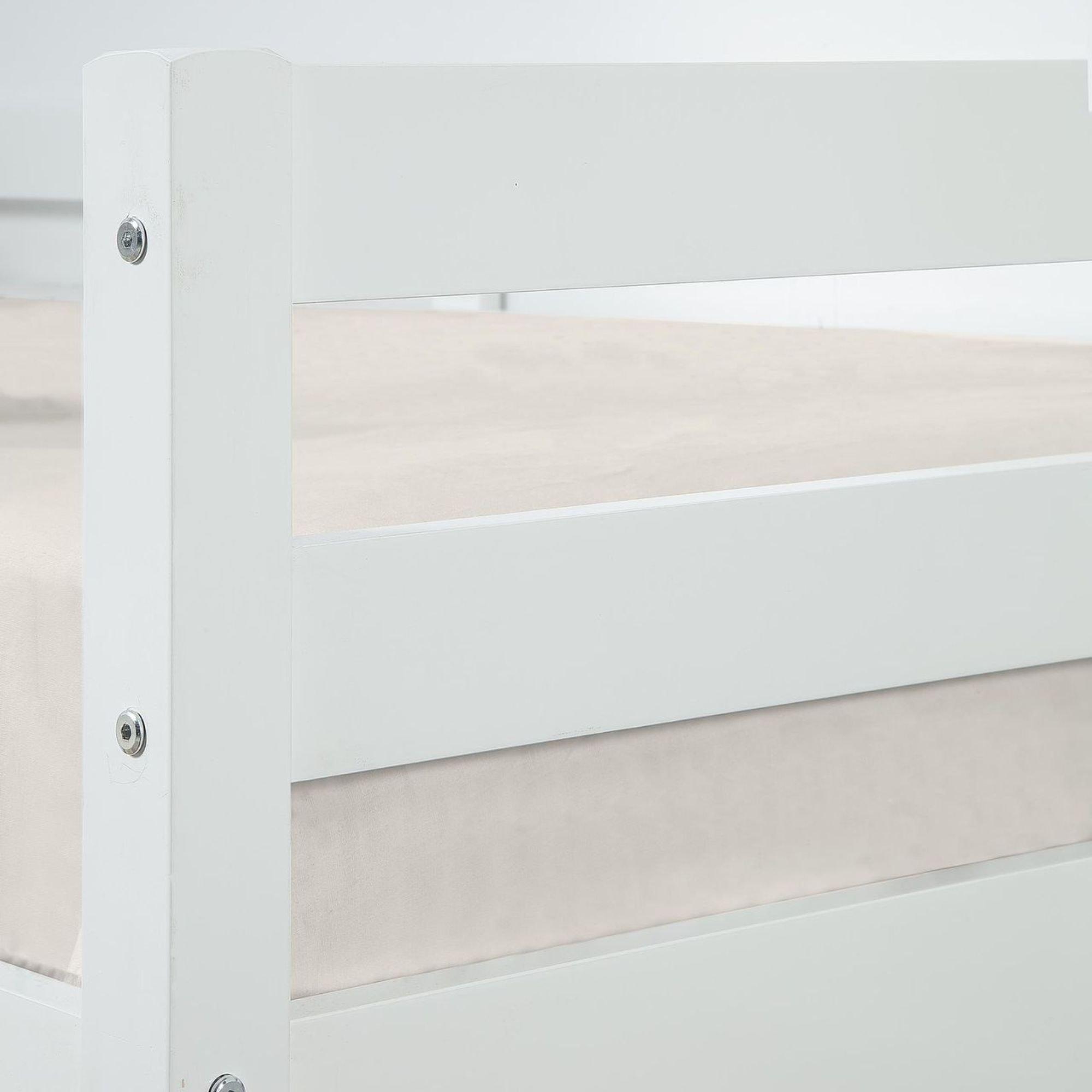 White - Aspire - Cove Midsleeper Wooden Children's Bed Frame, Size - 4