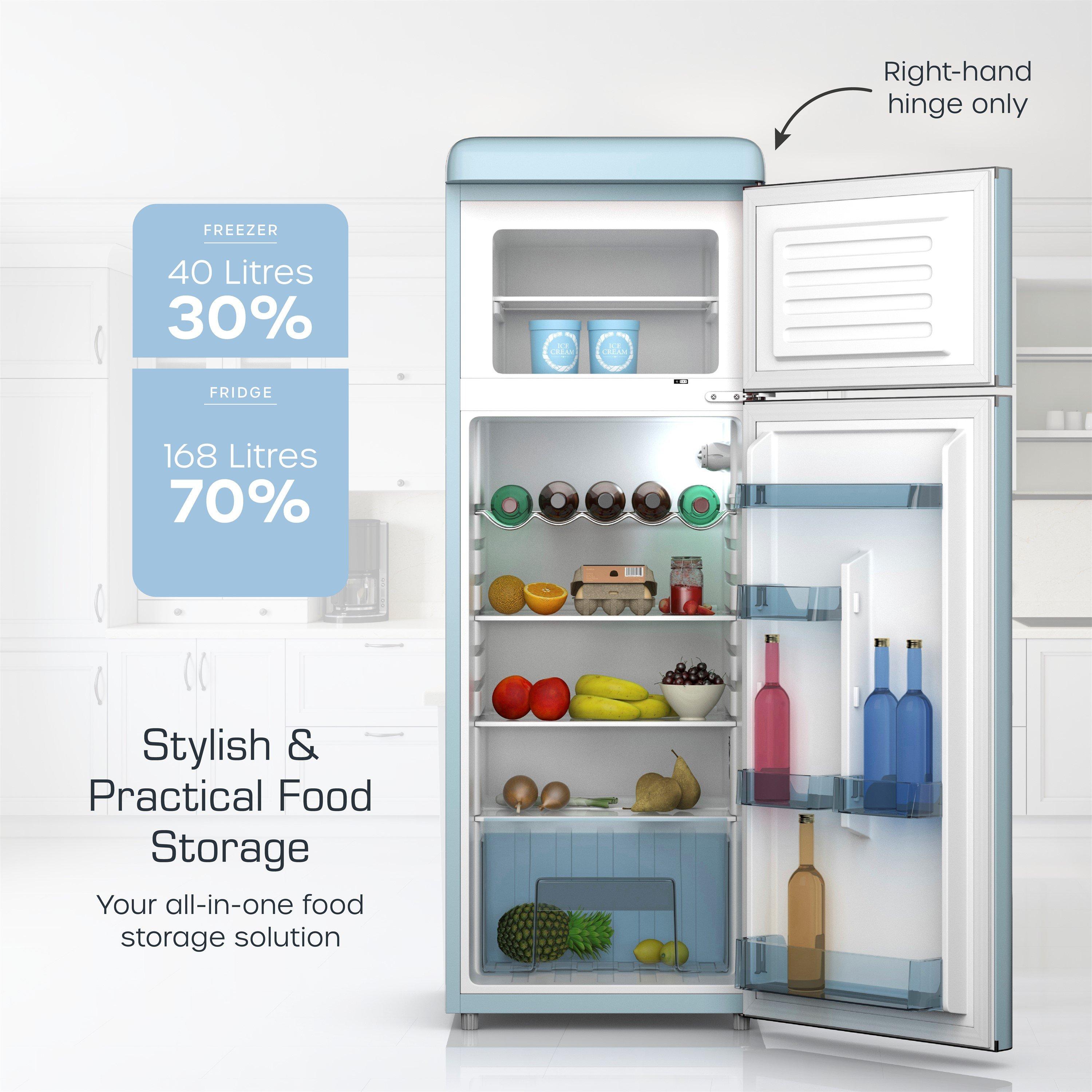 Blue - Swan - Top Mounted Fridge Freezer Blue - 3