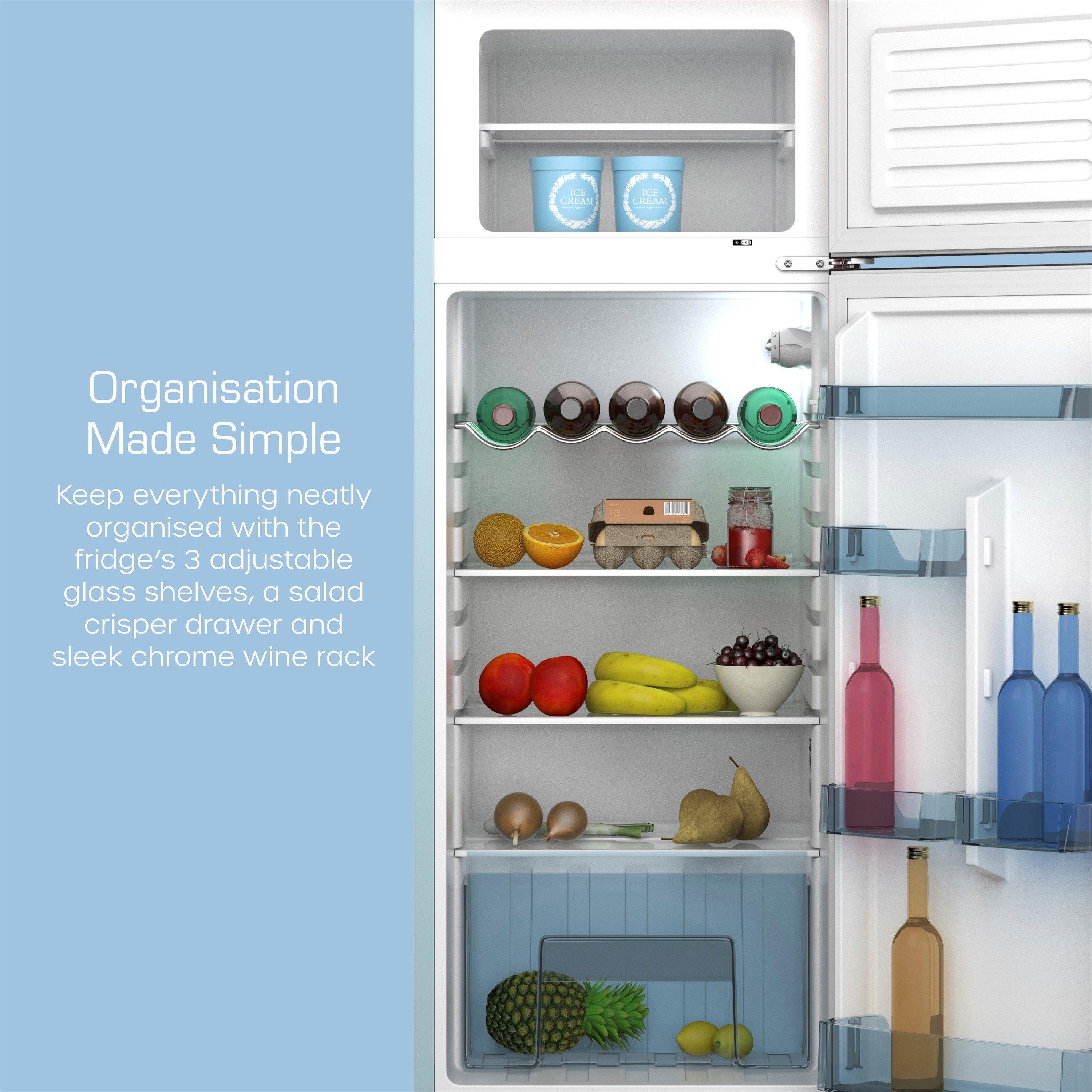 Blue - Swan - Top Mounted Fridge Freezer Blue - 5