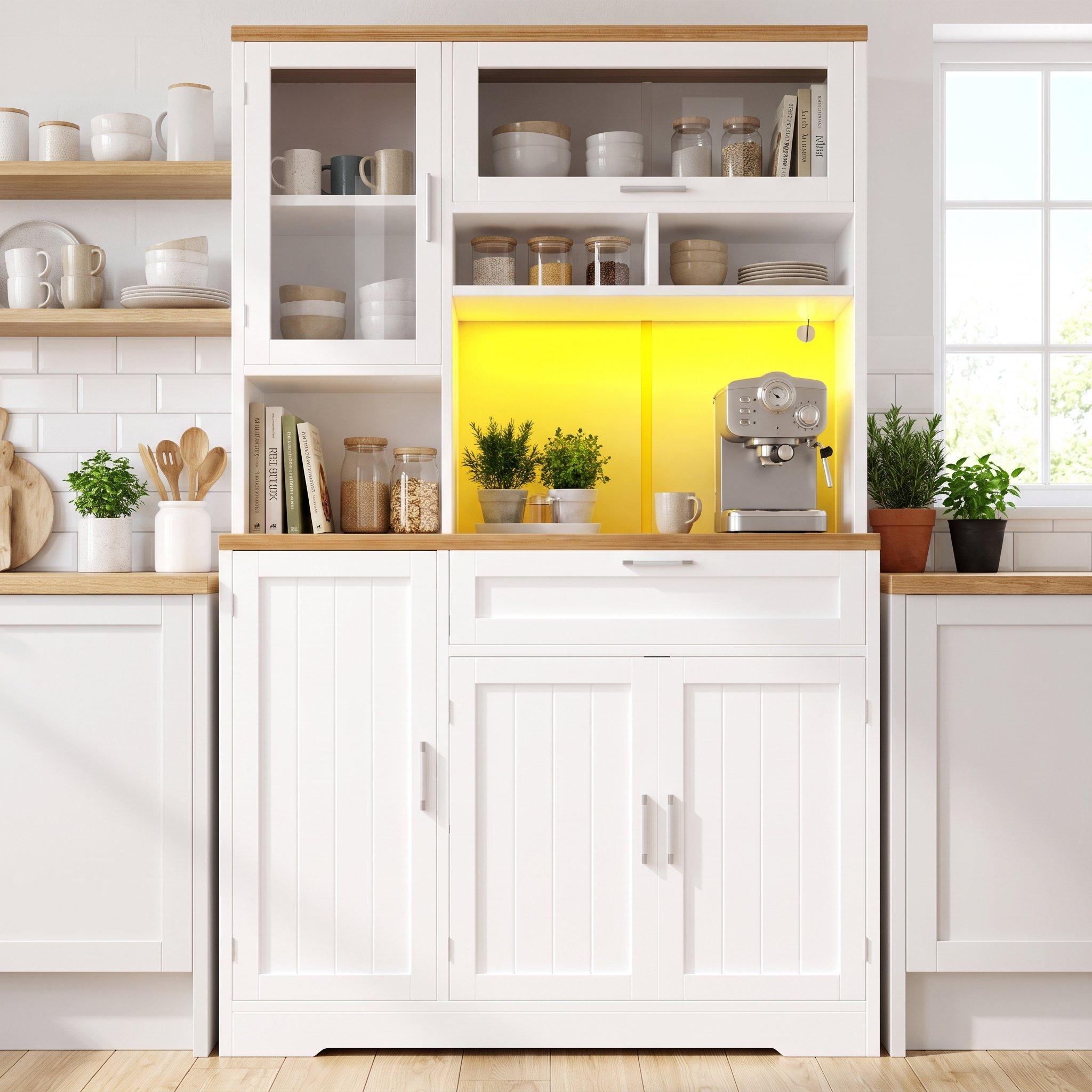 White - Urban Meuble - Display Storage Cabinet with LED Lighting - 2
