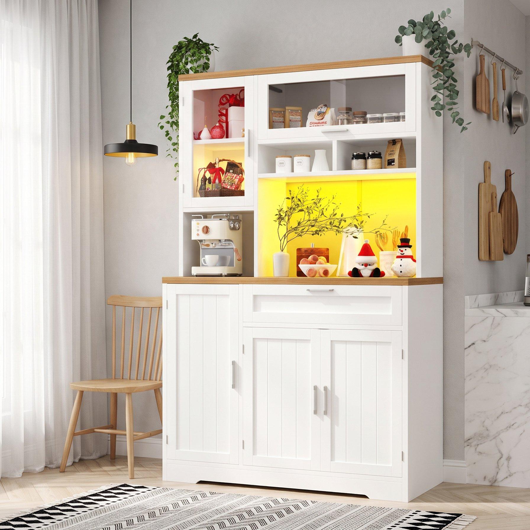 White - Urban Meuble - Display Storage Cabinet with LED Lighting - 3