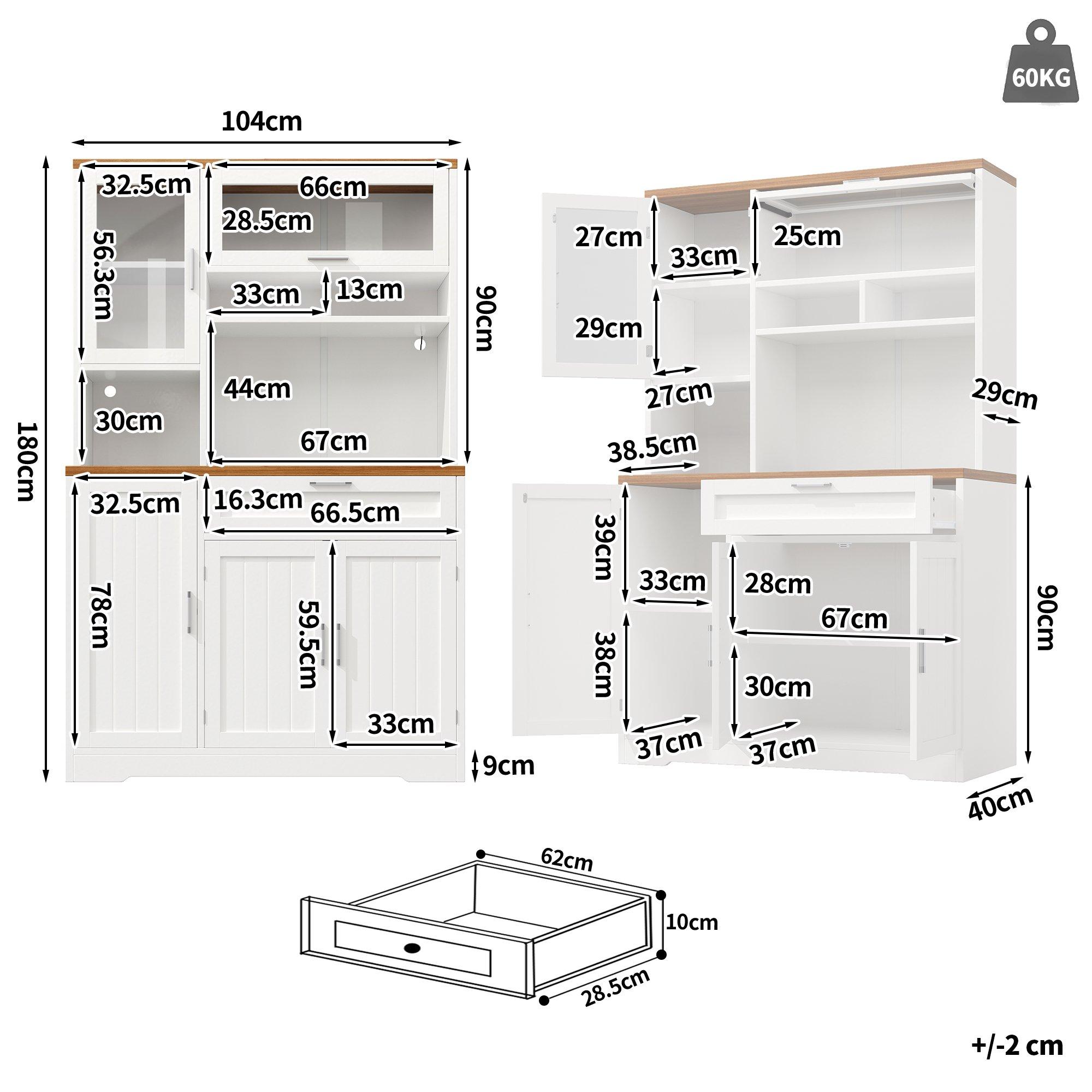 White - Urban Meuble - Display Storage Cabinet with LED Lighting - 6