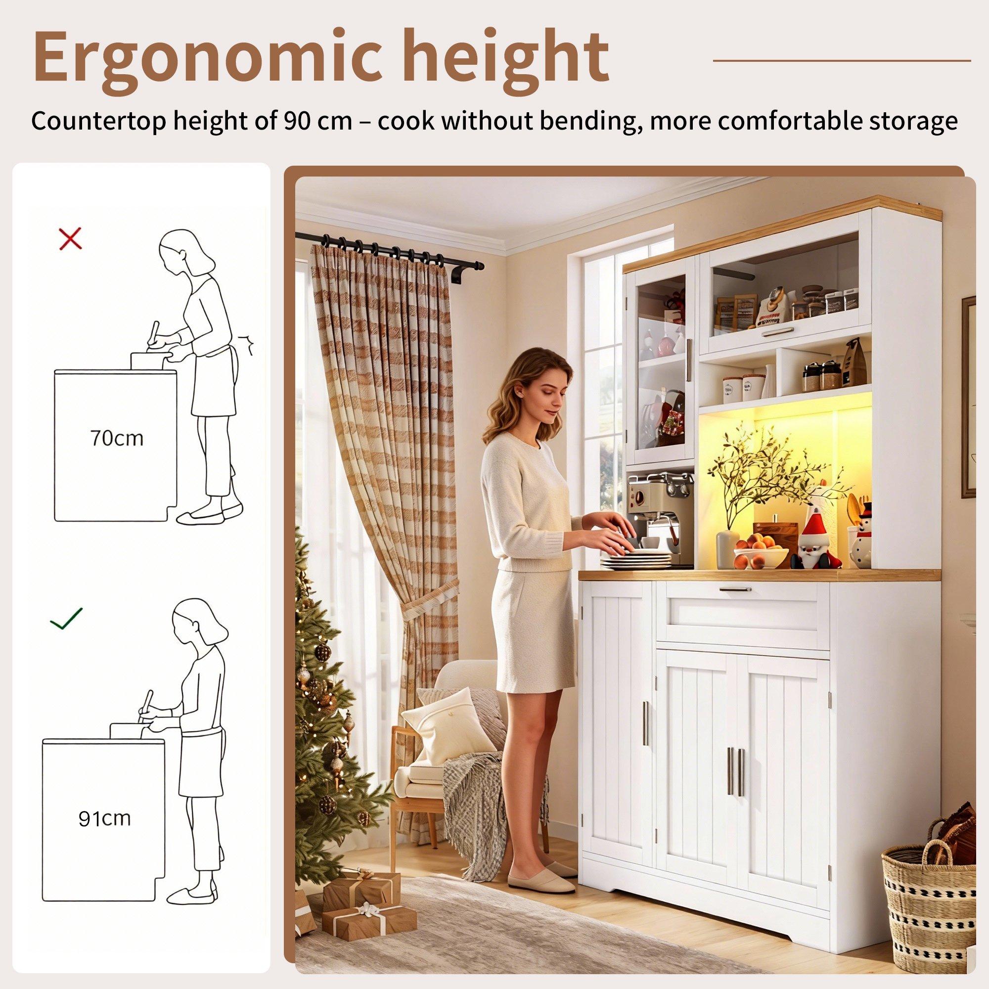 White - Urban Meuble - Display Storage Cabinet with LED Lighting - 7