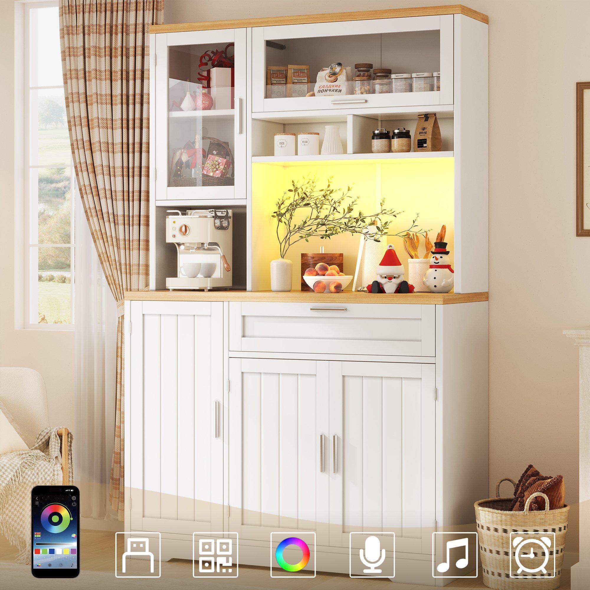 White - Urban Meuble - Display Storage Cabinet with LED Lighting - 8