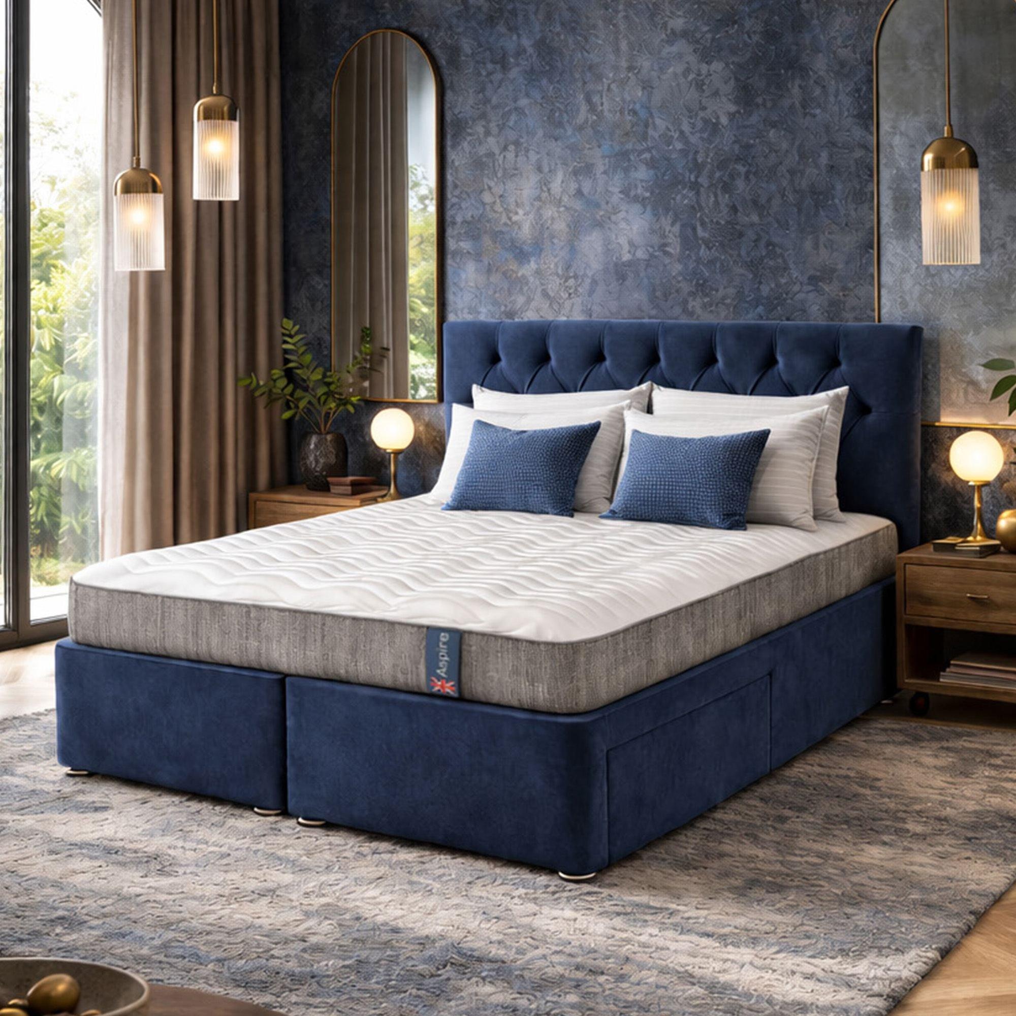 White - Aspire - SleepCraft Hybrid Memory Foam 1000 Pocket Mattress - 1