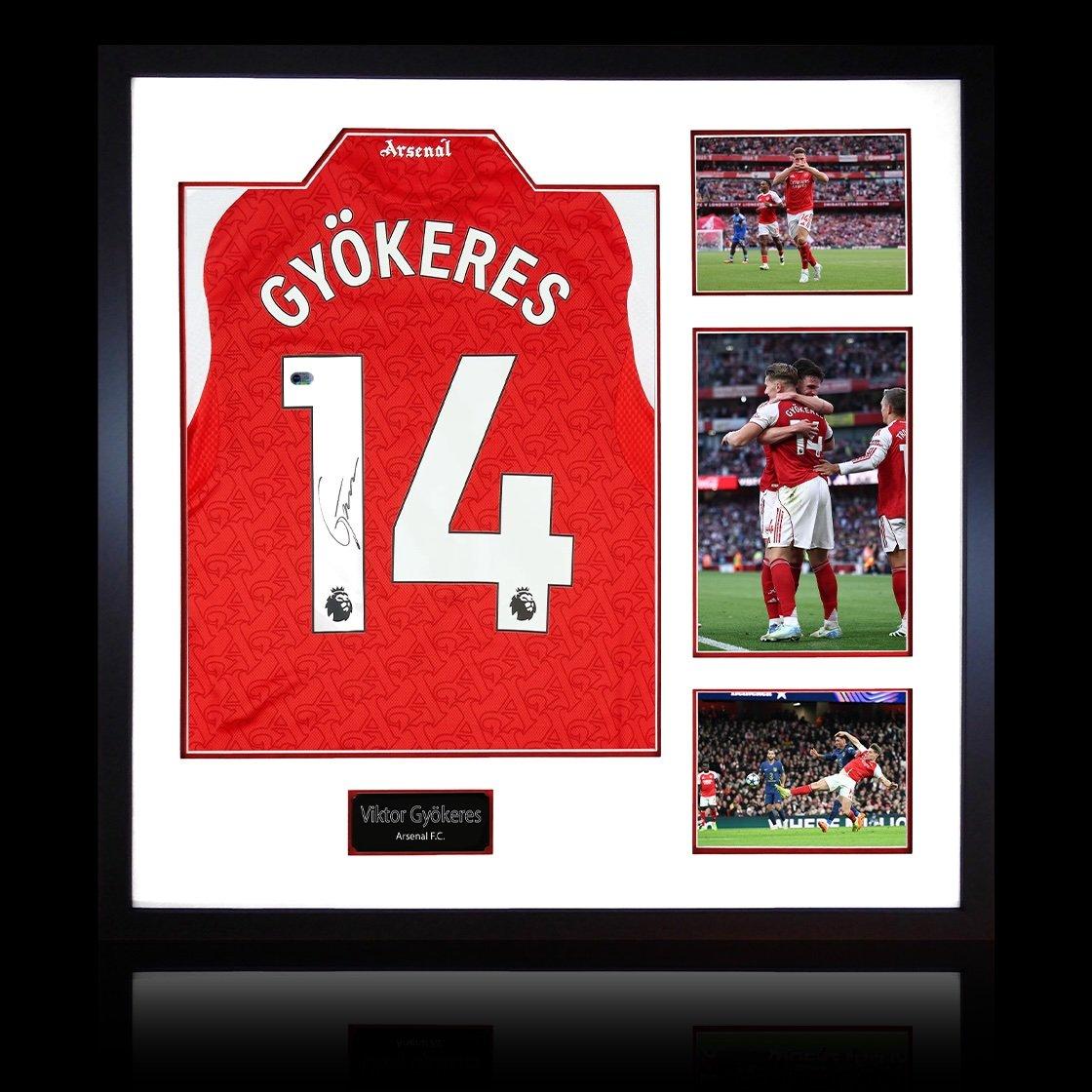 Red - The Fan Cave - Viktor Gyokeres Signed Arsenal Shirt Elite Frame (