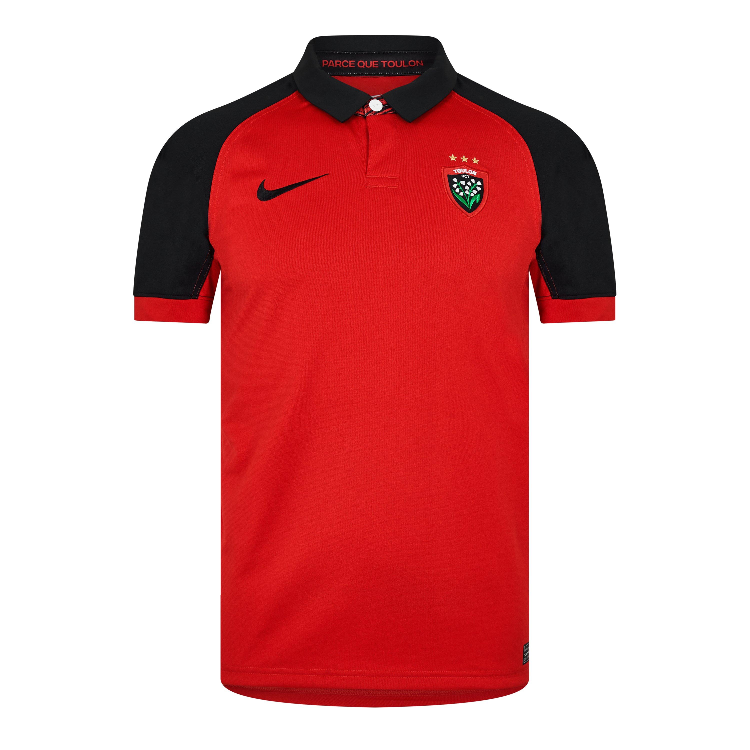 Red/Black - Nike - RC Toulon Home Rugby Shirt 2023 2024 Adults - 1