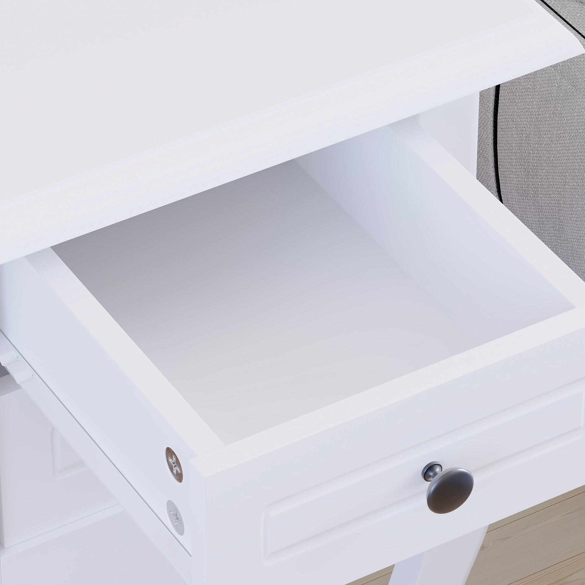White - Lassic - Nishano 2 Drawer Bedside Cabinet Set of 2 - 7