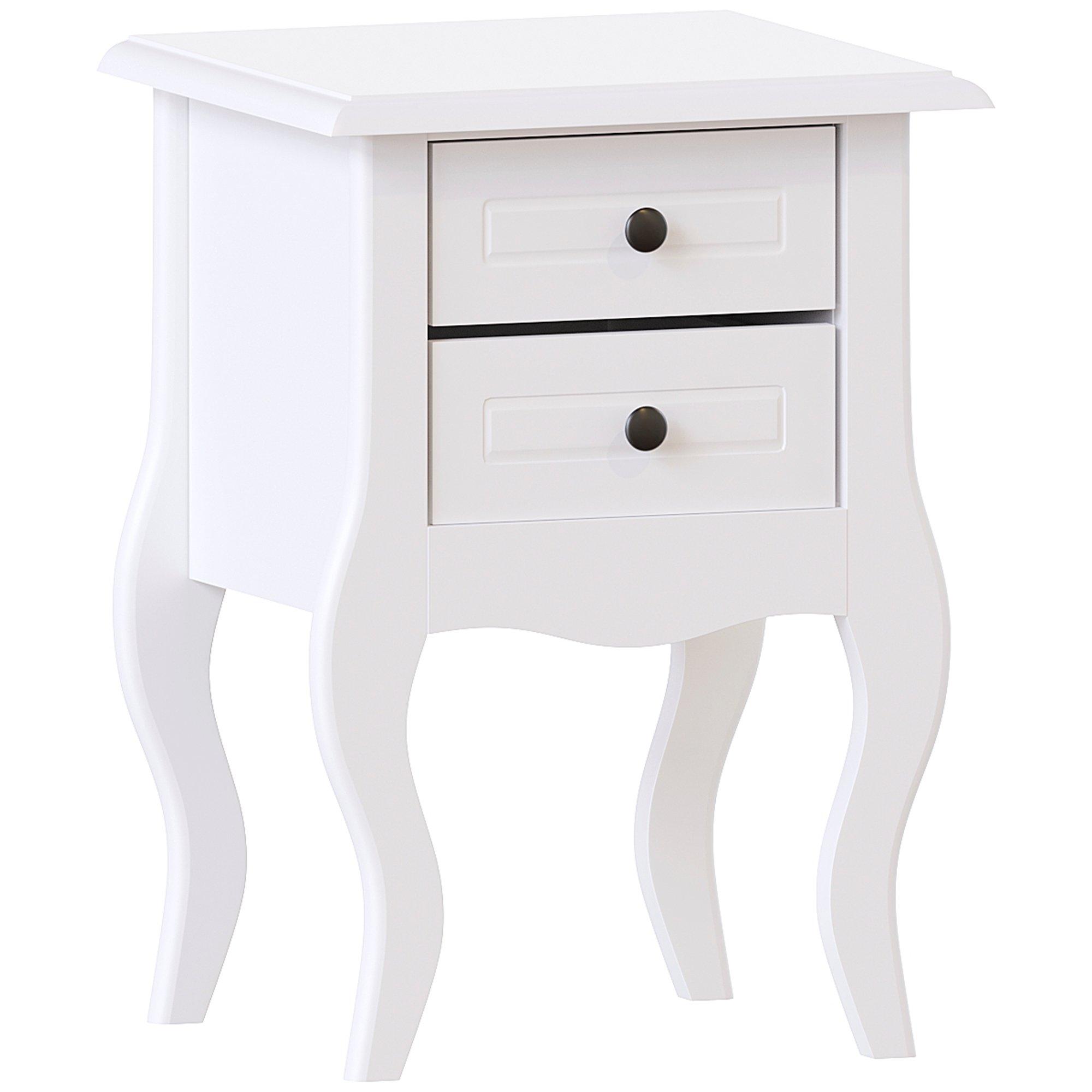 White - Lassic - Nishano 2 Drawer Bedside Cabinet Set of 2 - 9