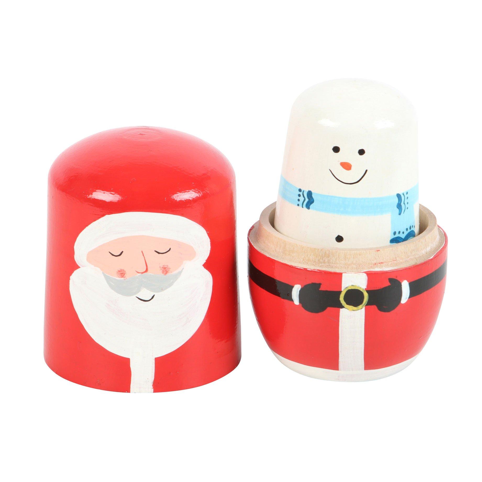 Multi - Something Different - Christmas Russian Nesting Doll Set - 4