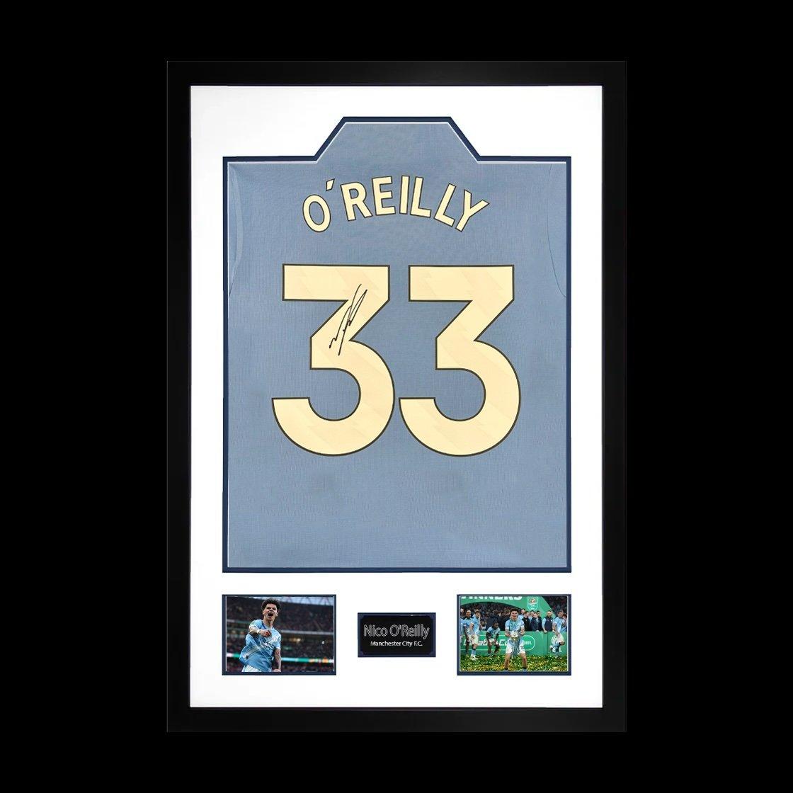 Blue - The Fan Cave - Nico OReilly Signed Manchester City Premium Frame - 1