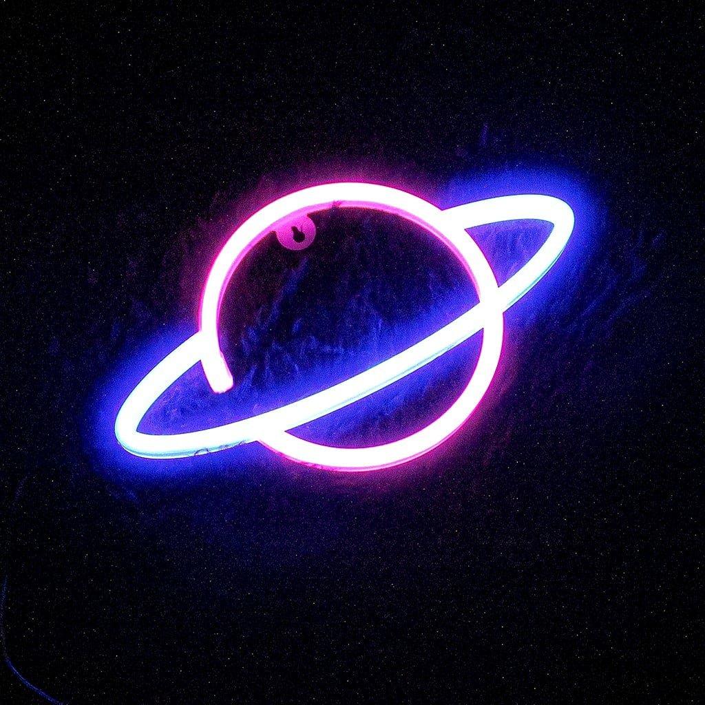 Multi Format An - Litely - Planet – Blue Ring Combo Neon LED light - 2