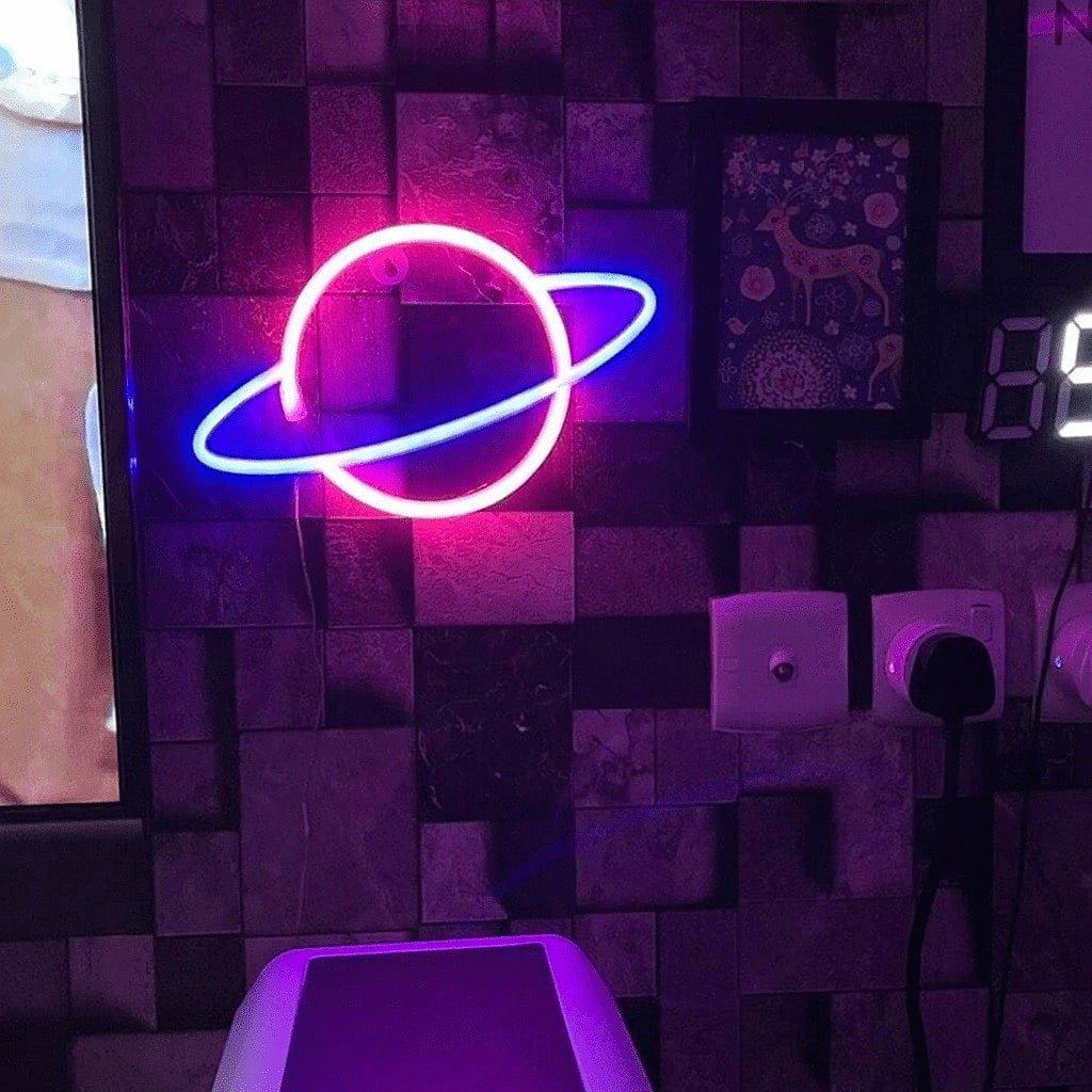 Multi Format An - Litely - Planet – Blue Ring Combo Neon LED light - 3