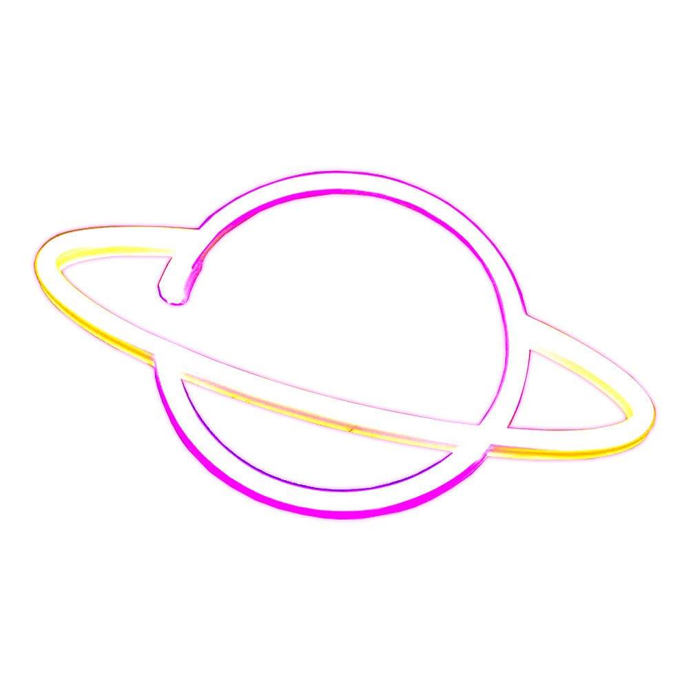 Multi Format An - Litely - Planet – Yellow Ring Neon LED light - 1