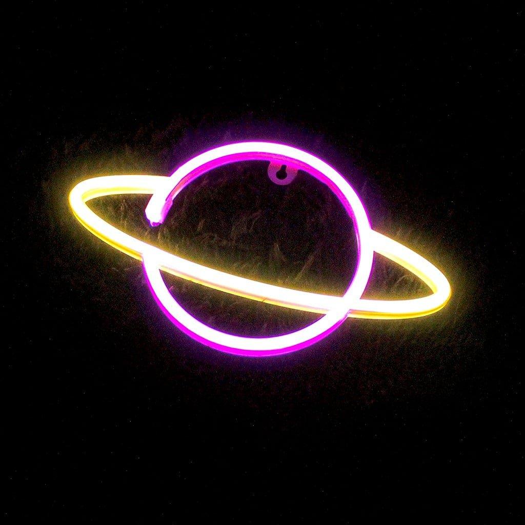 Multi Format An - Litely - Planet – Yellow Ring  Neon LED light - 2