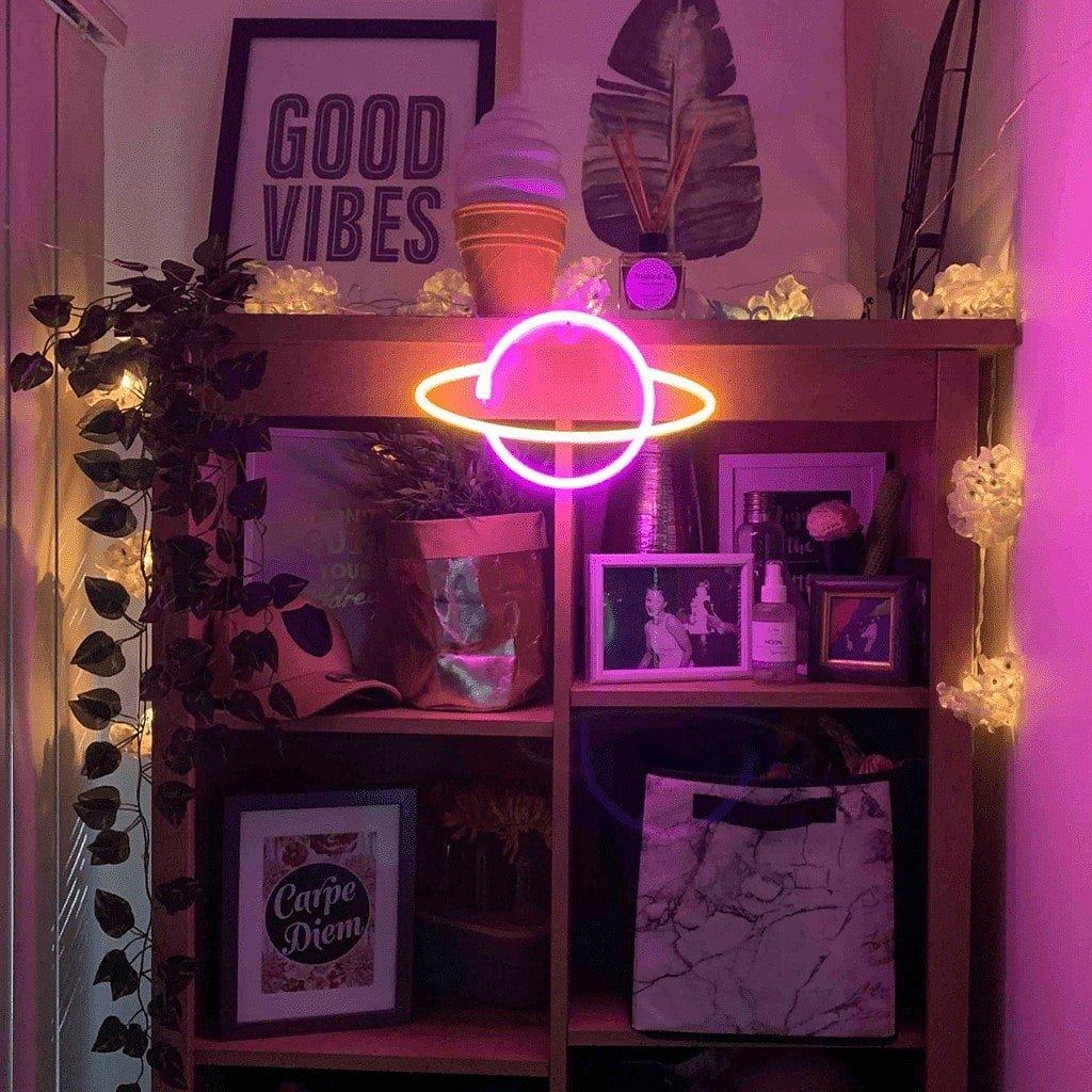 Multi Format An - Litely - Planet – Yellow Ring  Neon LED light - 3