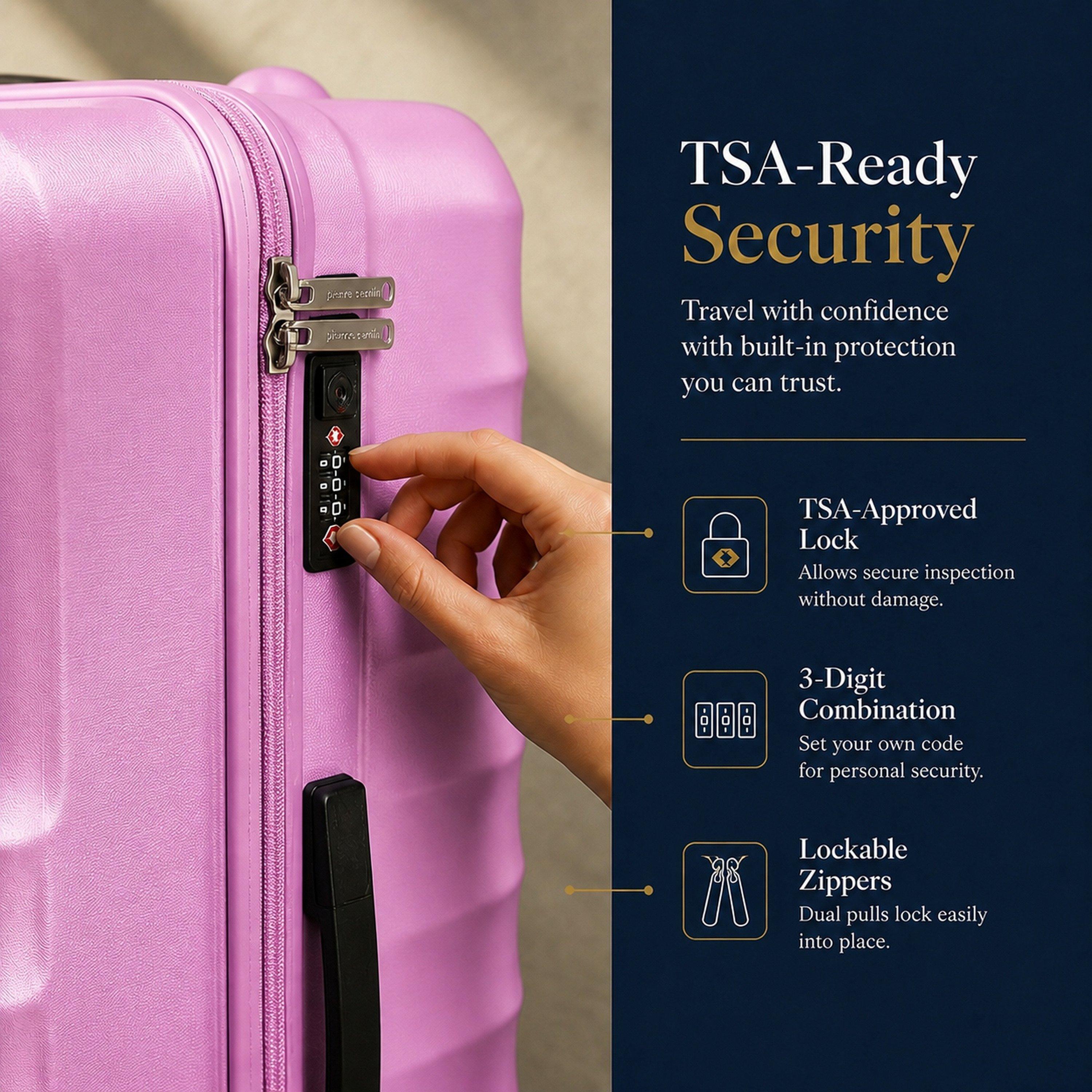 Fondant Pink - Pierre Cardin - Soleil 30-inch Hard Shell Luggage Large Suitcase - 9