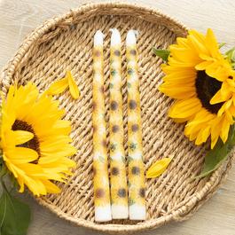 Something Different Set of 3 Sunflower Taper Candles