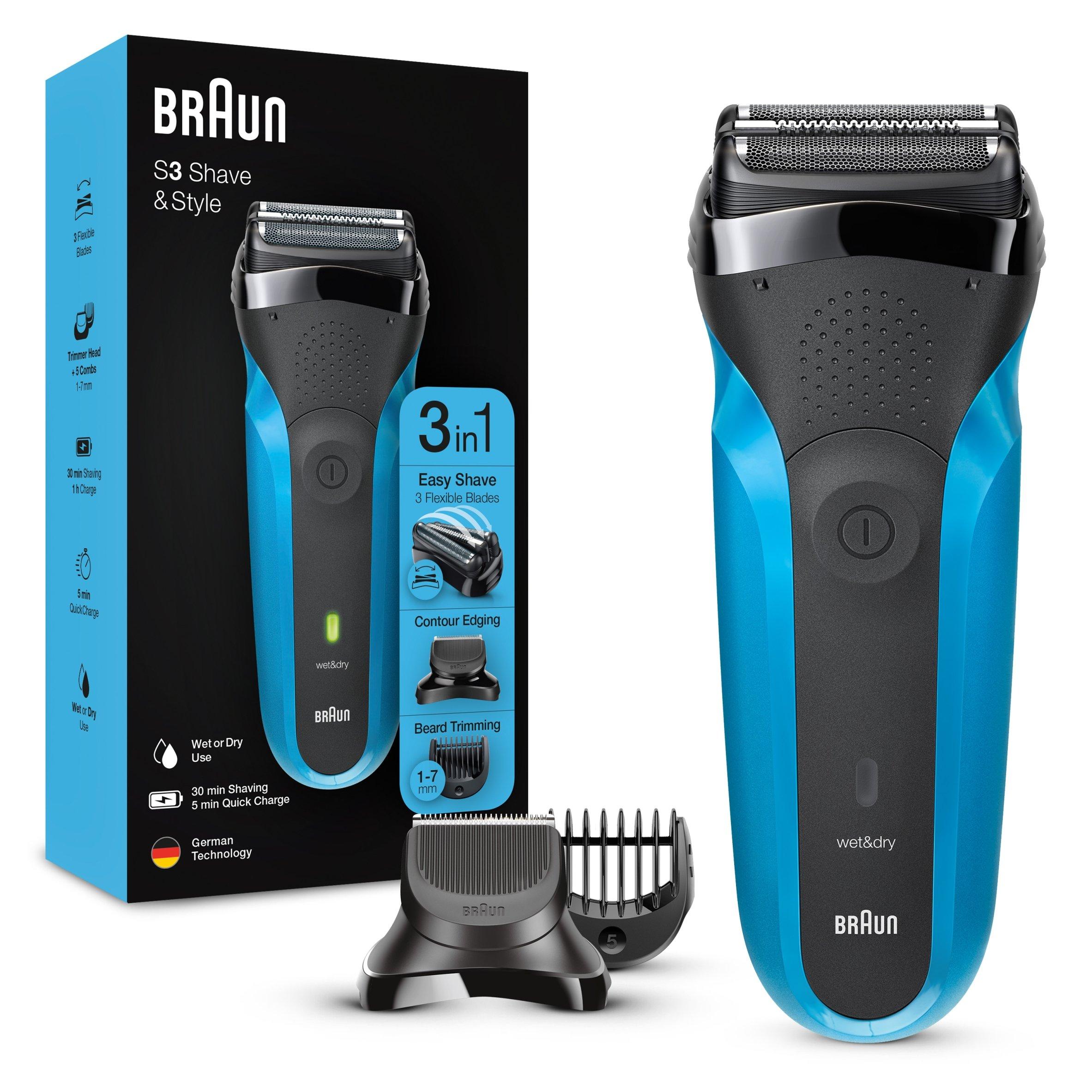Black/Blue - Braun - Braun S3 Shave & Style 310BT Electric Shaver - 1