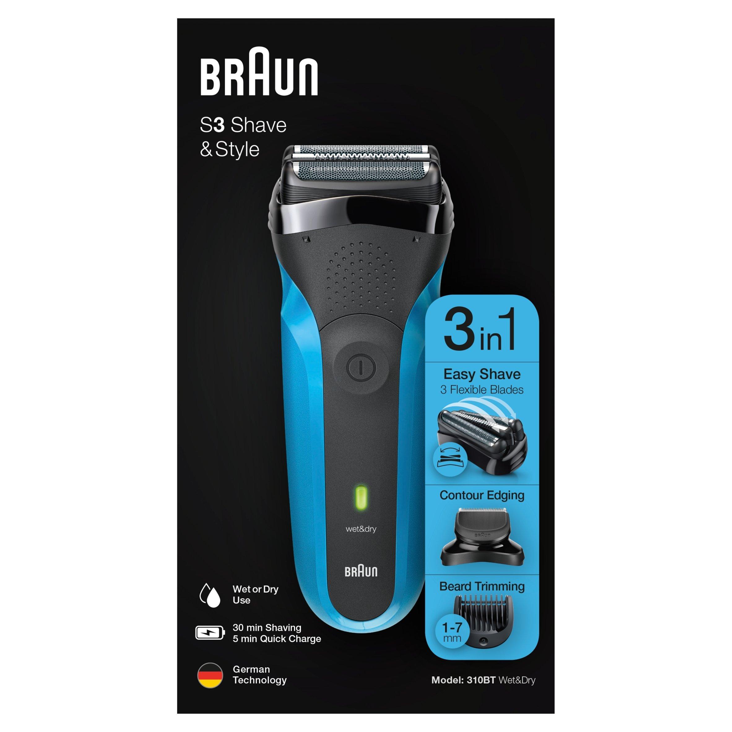 Braun | Braun S3 Shave & Style 310BT Electric Shaver | FRASERS