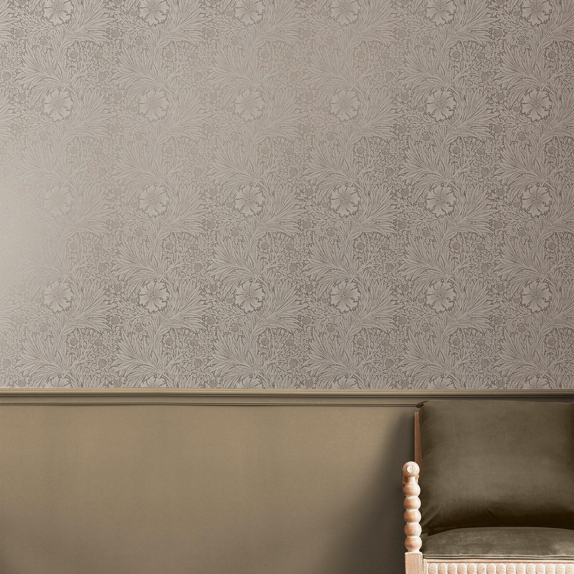 Neutral - William Morris at Home - Marigold Fibrous Neutral Wallpaper - 1