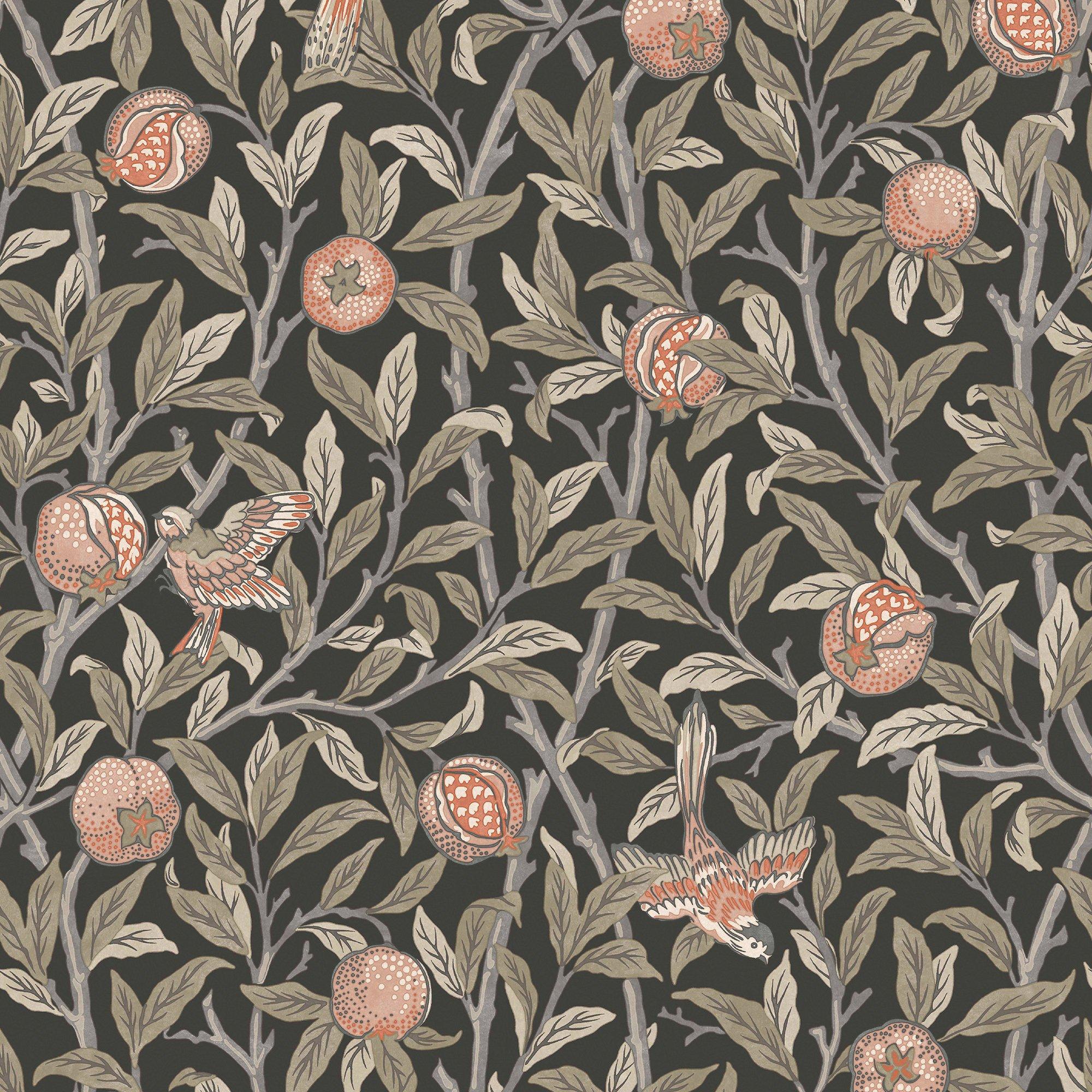Charcoal - William Morris at Home - William Morris at Home Bird & Pomegranate Charcoal - 2
