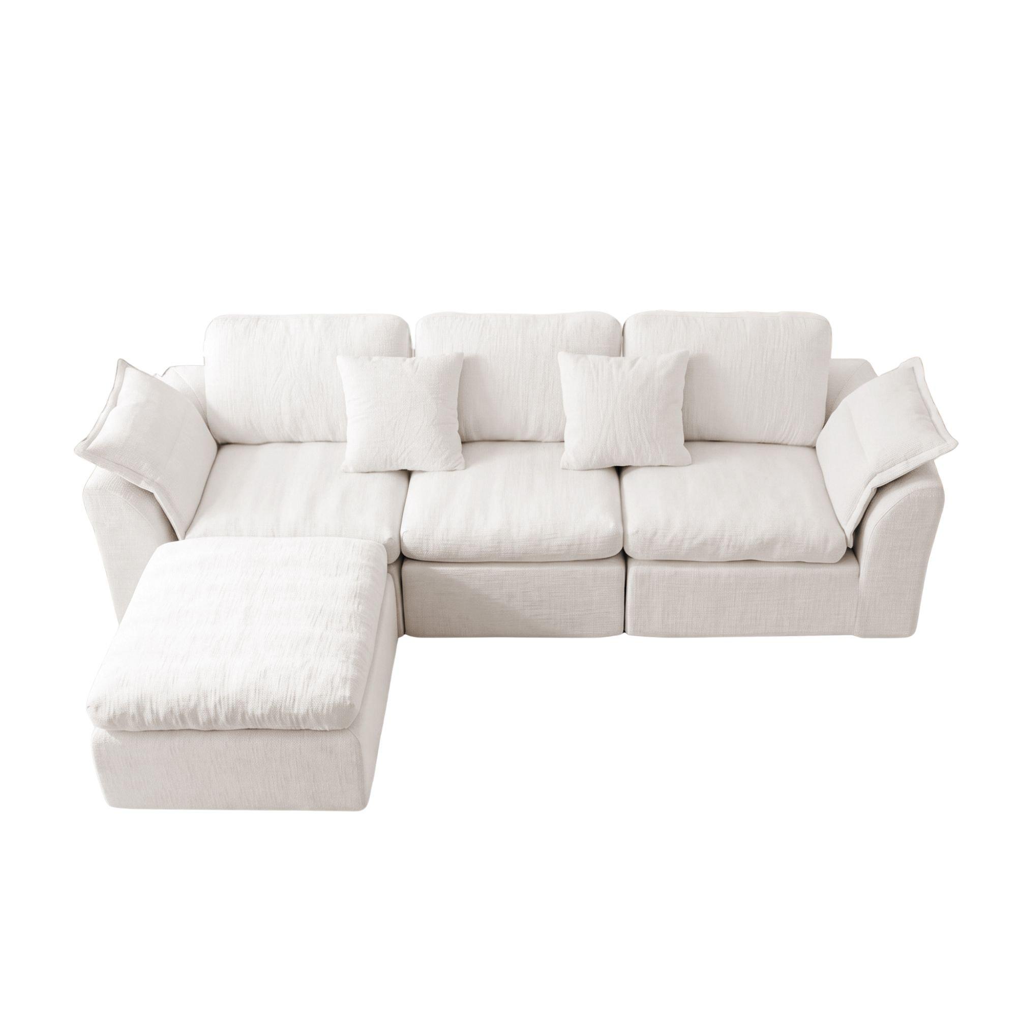 Off White - Urban Meuble - Modular Sectional Cloud Couch with Ottoman - 11