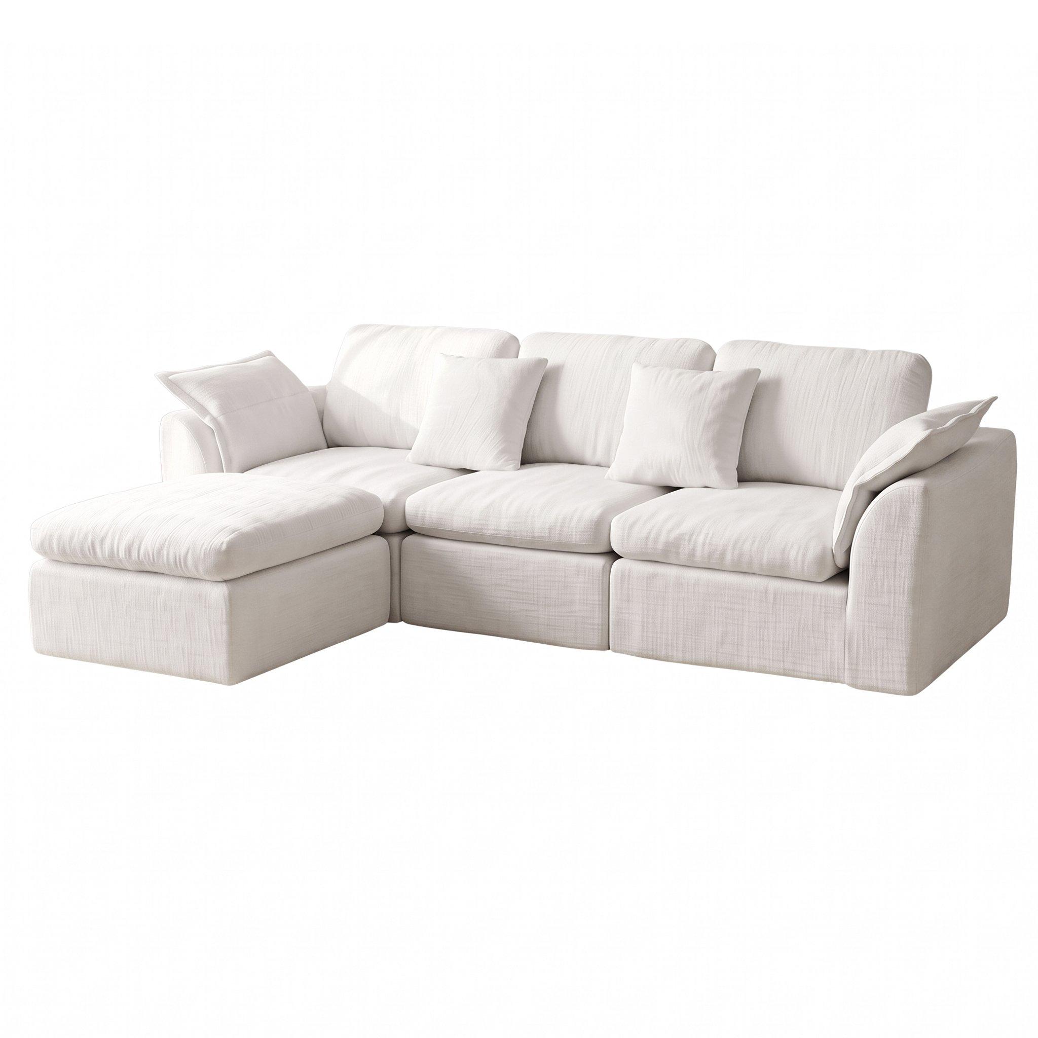 Off White - Urban Meuble - Modular Sectional Cloud Couch with Ottoman - 9
