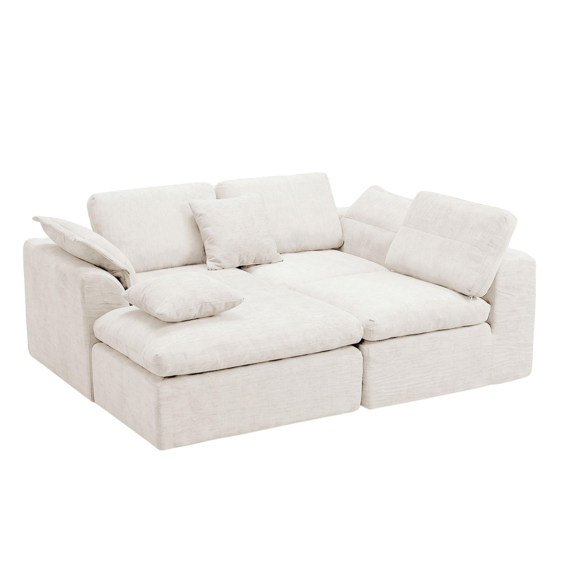 Off White - Urban Meuble - Modular Sectional Cloud Couch with Ottoman - 10